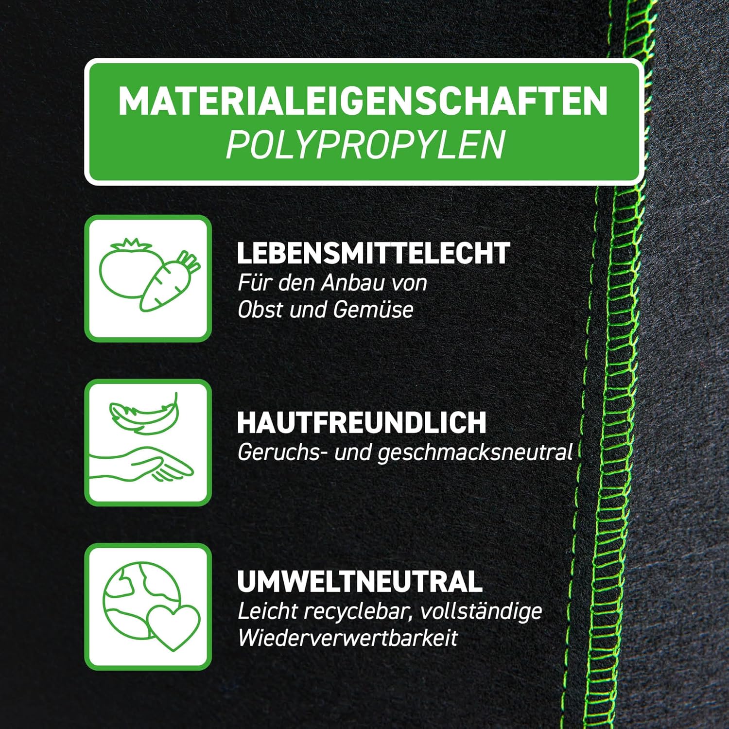 Thumbnail 2 de GardenMate 3X 60L Pflanzsack aus Vliesstoff (GREENLINE) – 45,5 cm Ø, 40 cm Höhe