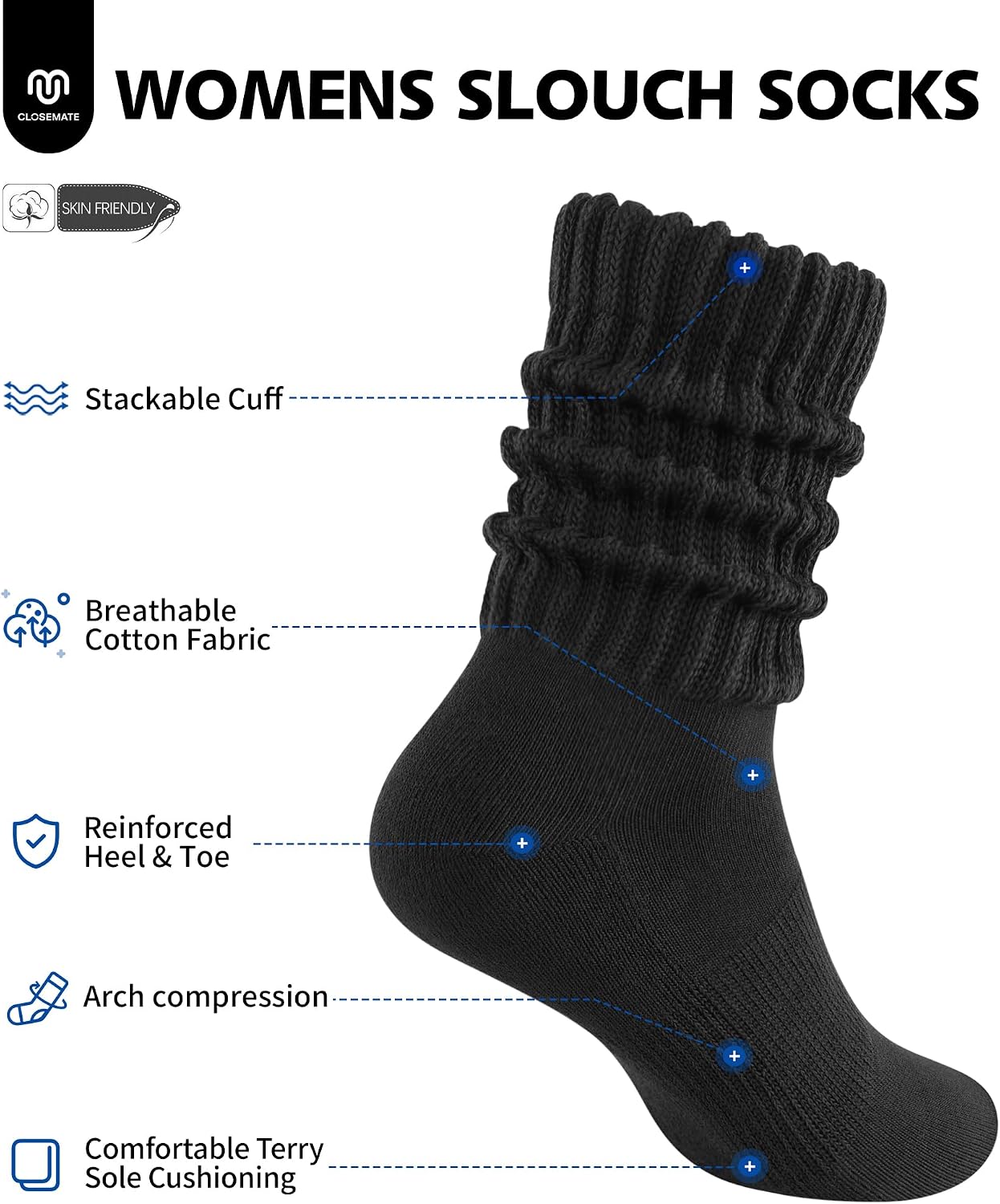Detalle 2 de CLOSEMATE 3 paires de chaussettes femme ⚙
