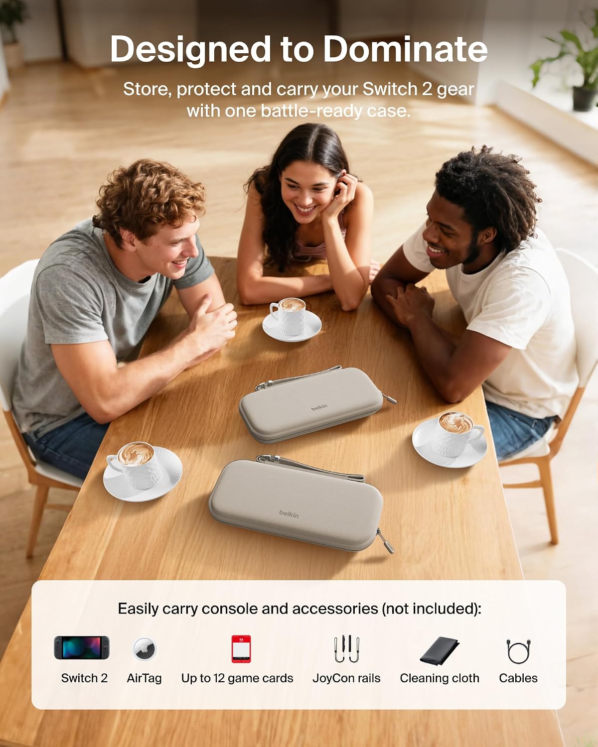 Detalle 2 de Belkin Nintendo Switch 2 Travel Case with AirTag Slot