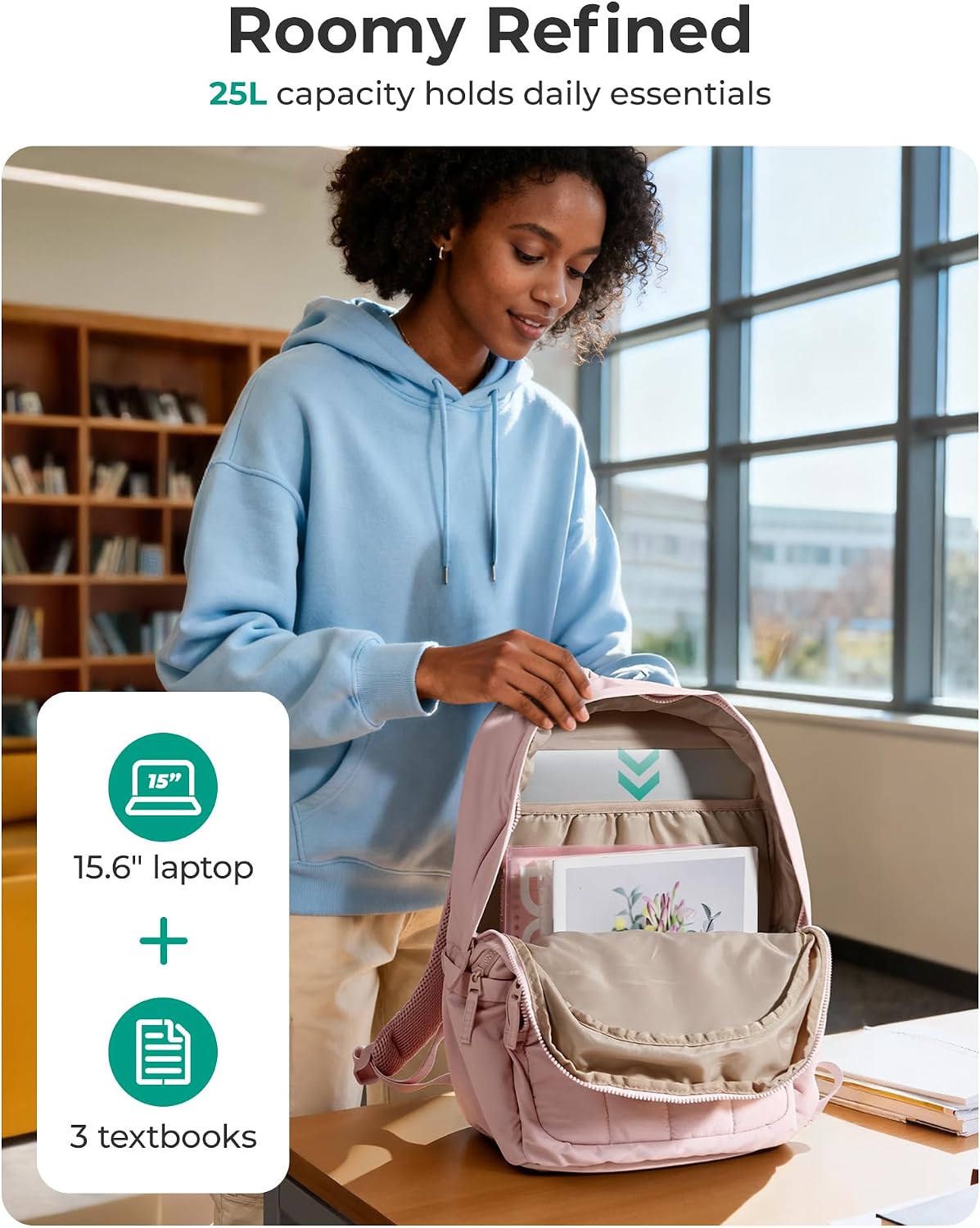 Detalle 2 de BAGSMAT Quilted Laptop Backpack 15"