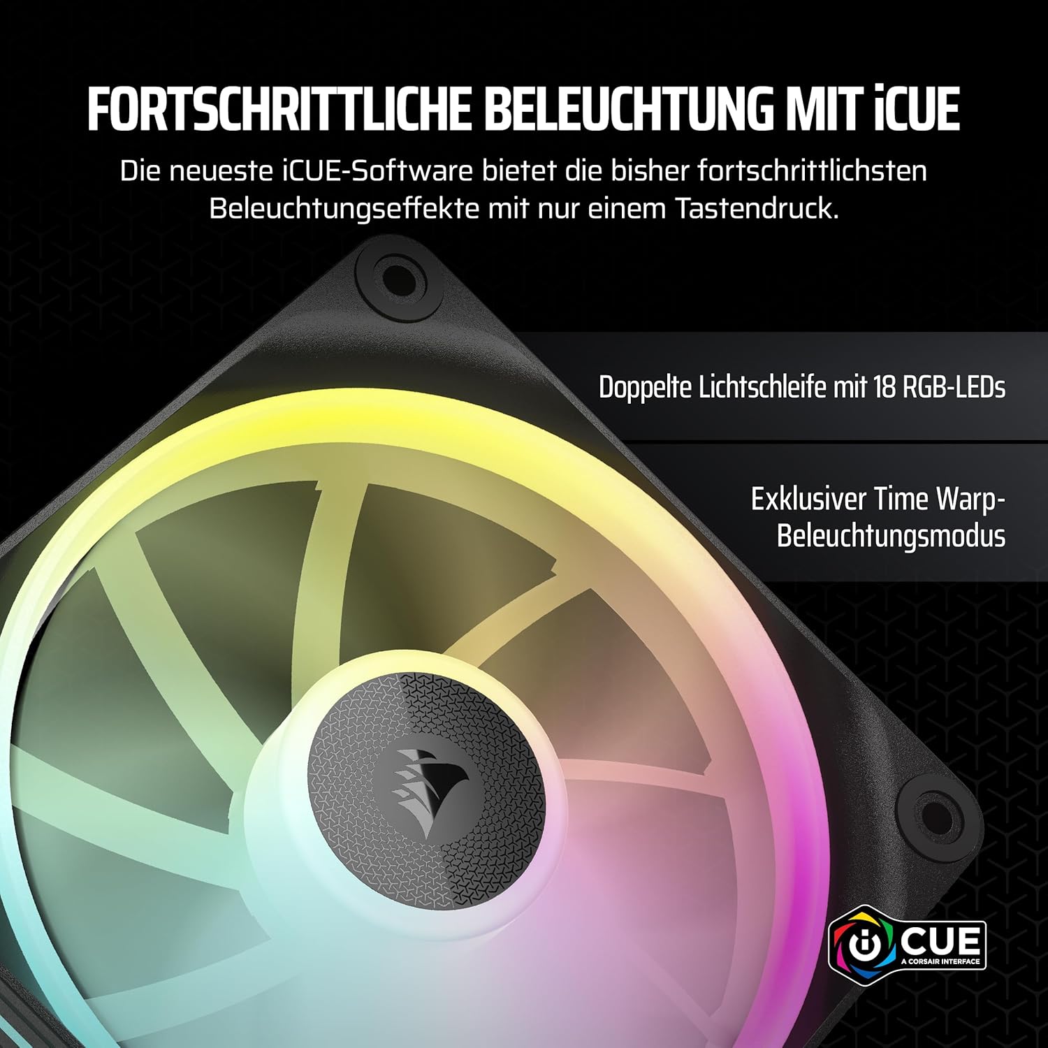 Detalle 2 de Corsair iCUE LINK LX120 RGB 120mm PWM Lüfter 3er-Pack