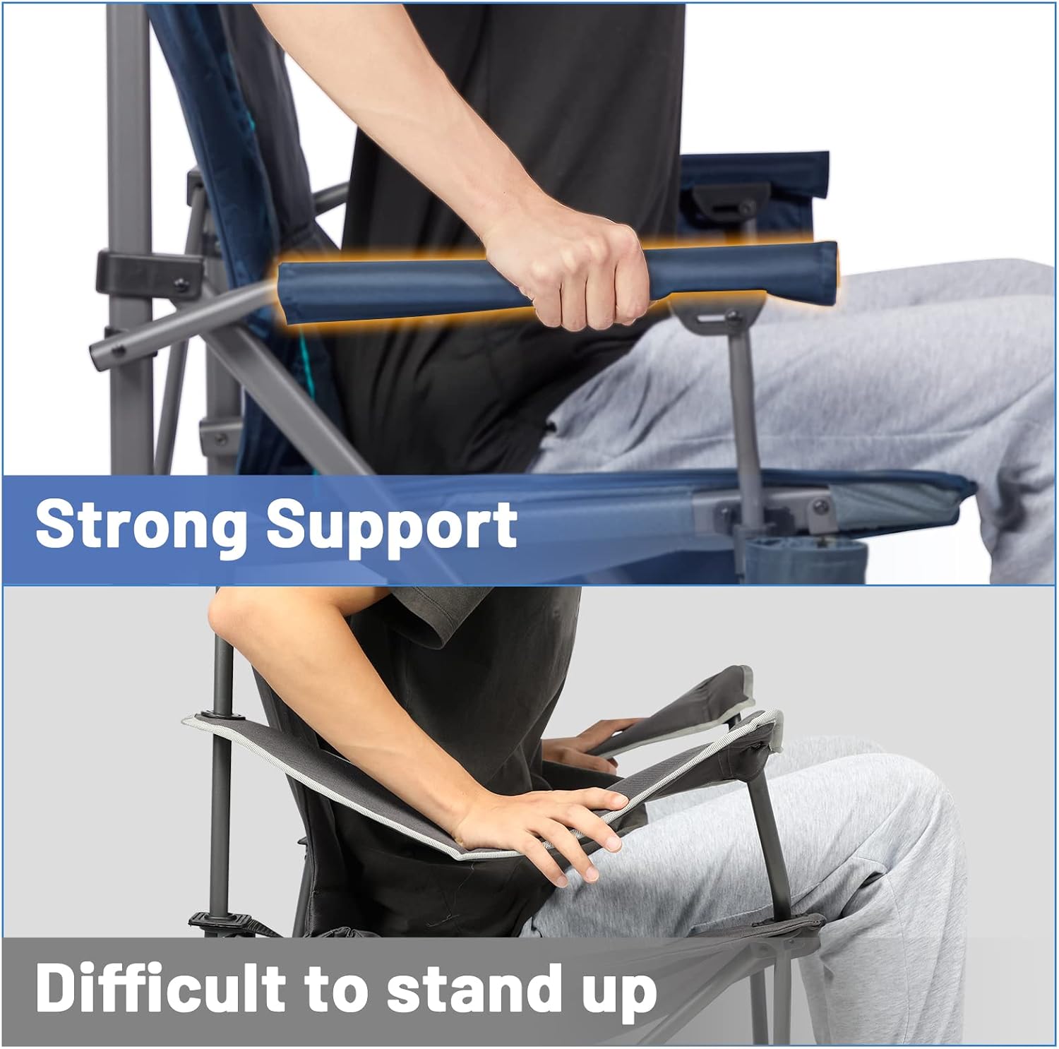 Detalle de TIMBER RIDGE Folding Camping Chair 500 lb Capacity
