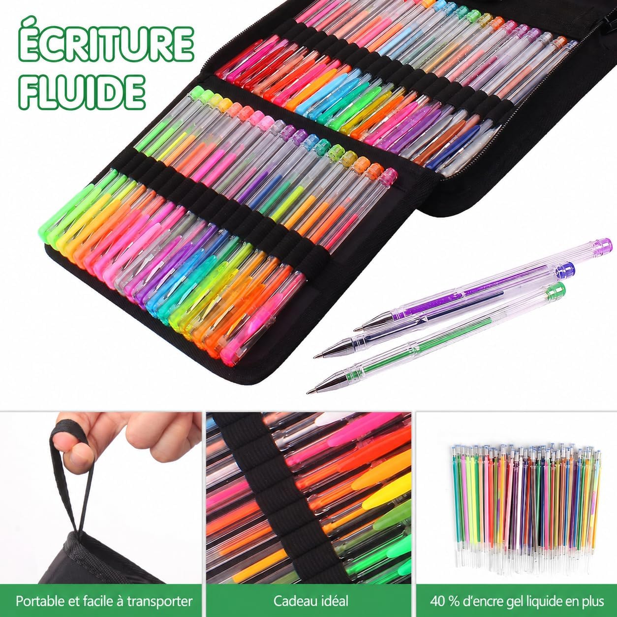 Detalle 2 de Melifluo 120 Pack Glitter Gel Pens 120pcs