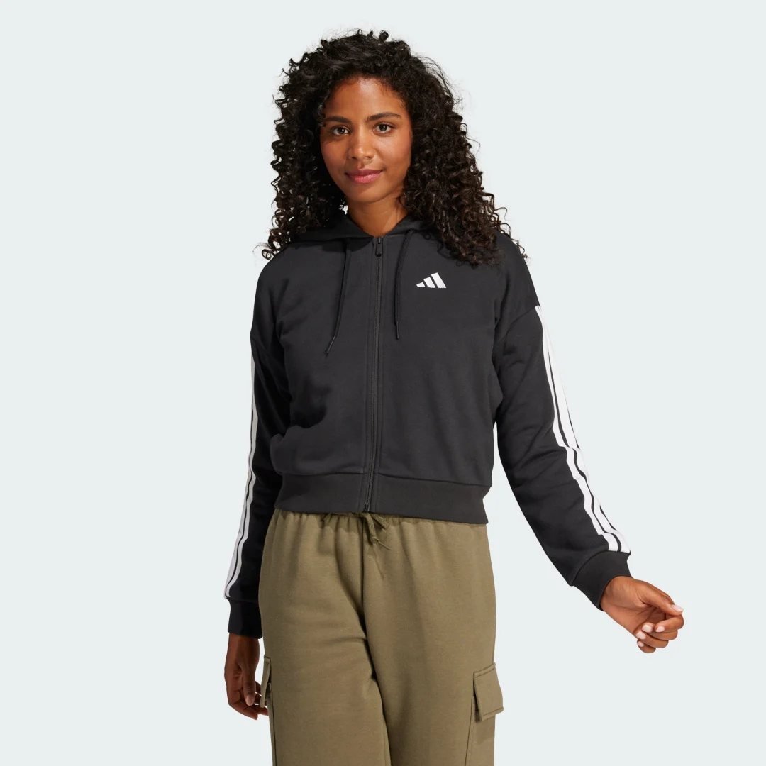 Detalle de Chaqueta con capucha Essentials French Terry 3 bandas de Adidas