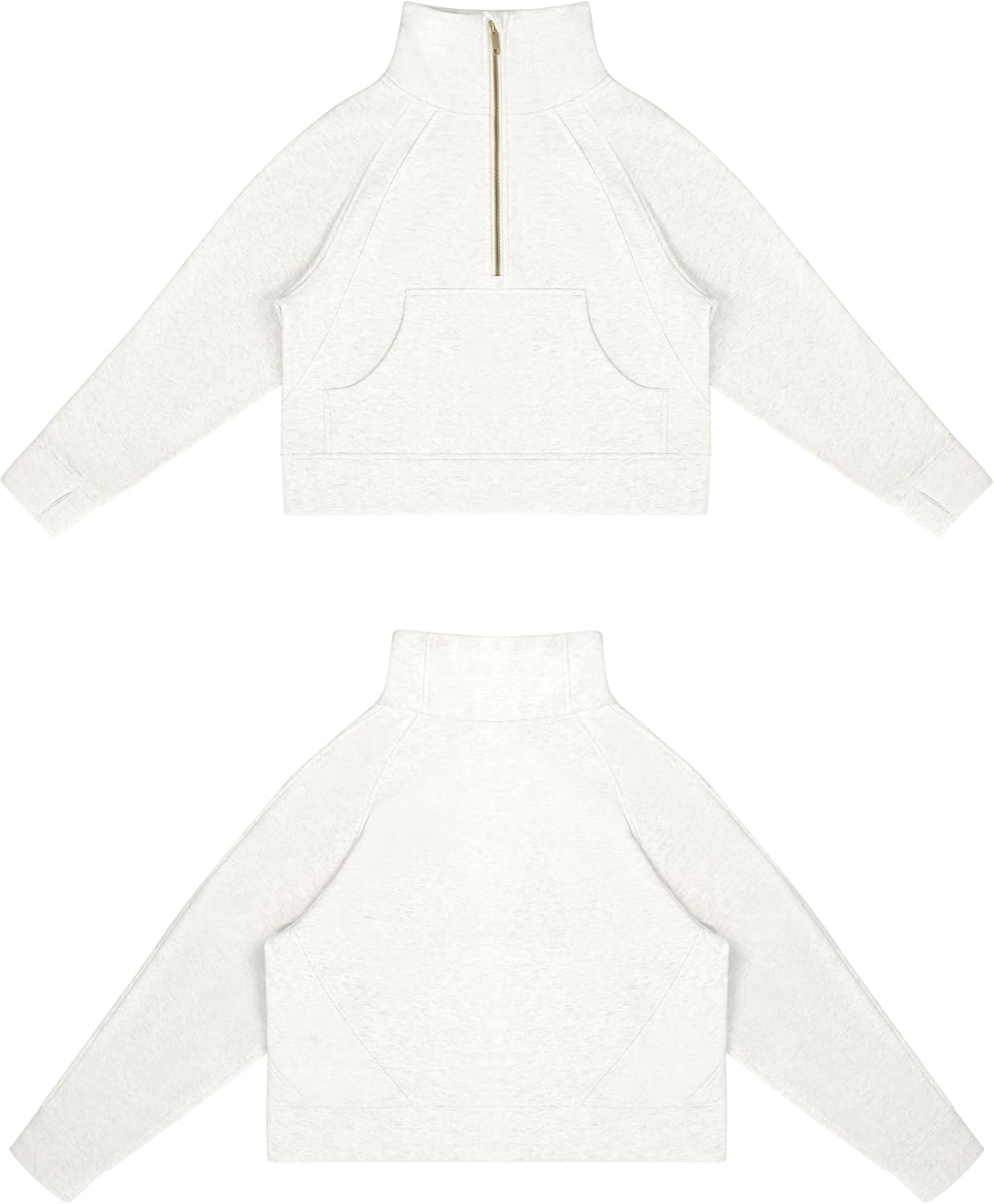 Detalle 2 de THE GYM PEOPLE Half Zip Fleece Crop
