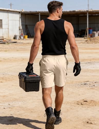 Detalle de iClosam Pantalones Cortos Cargo para Hombre de Algodón Ligero: comodidad, durabilidad y versatilidad
