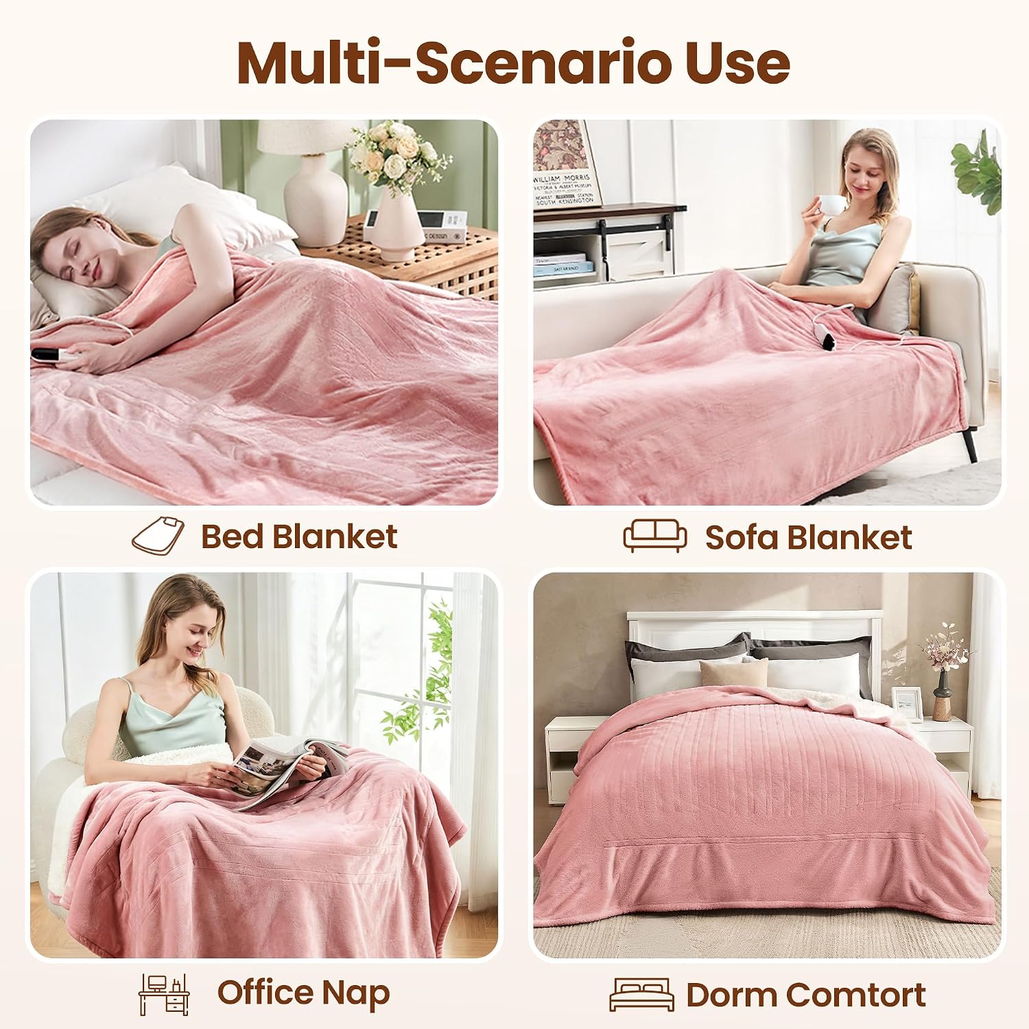 Thumbnail 6 de PTQ Electric Heated Throw 62 x 84 in, 6 Heat Levels ๐