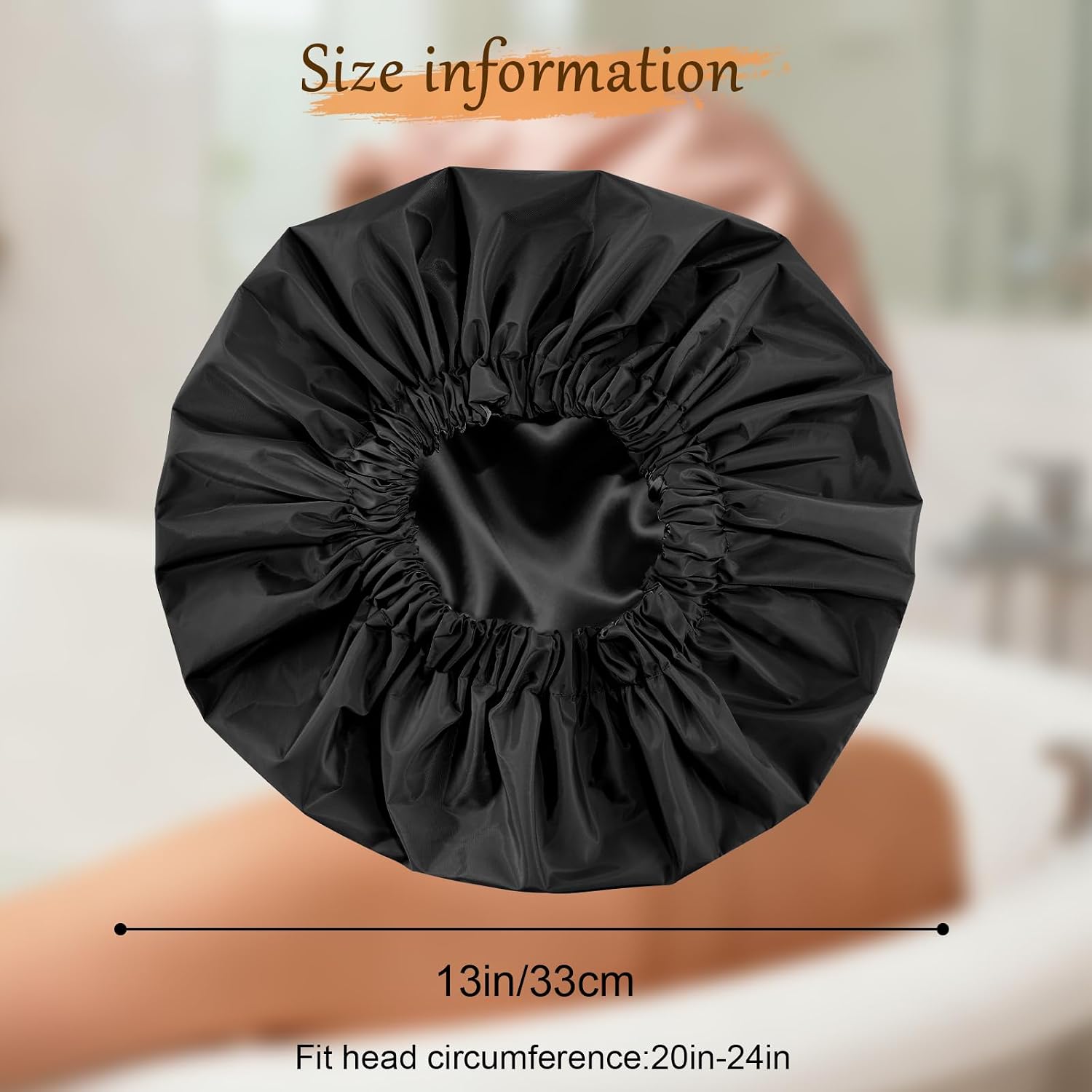 Thumbnail 5 de Doitory Satin Lined Shower Cap for Women – Reusable, Waterproof, Large Size