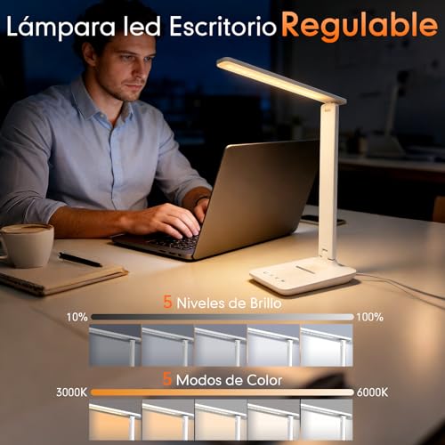 Thumbnail 3 de karidi Lámpara de Escritorio LED Recargable: 45 LEDs, 5 colores y 5 intensidades, plegable y portátil