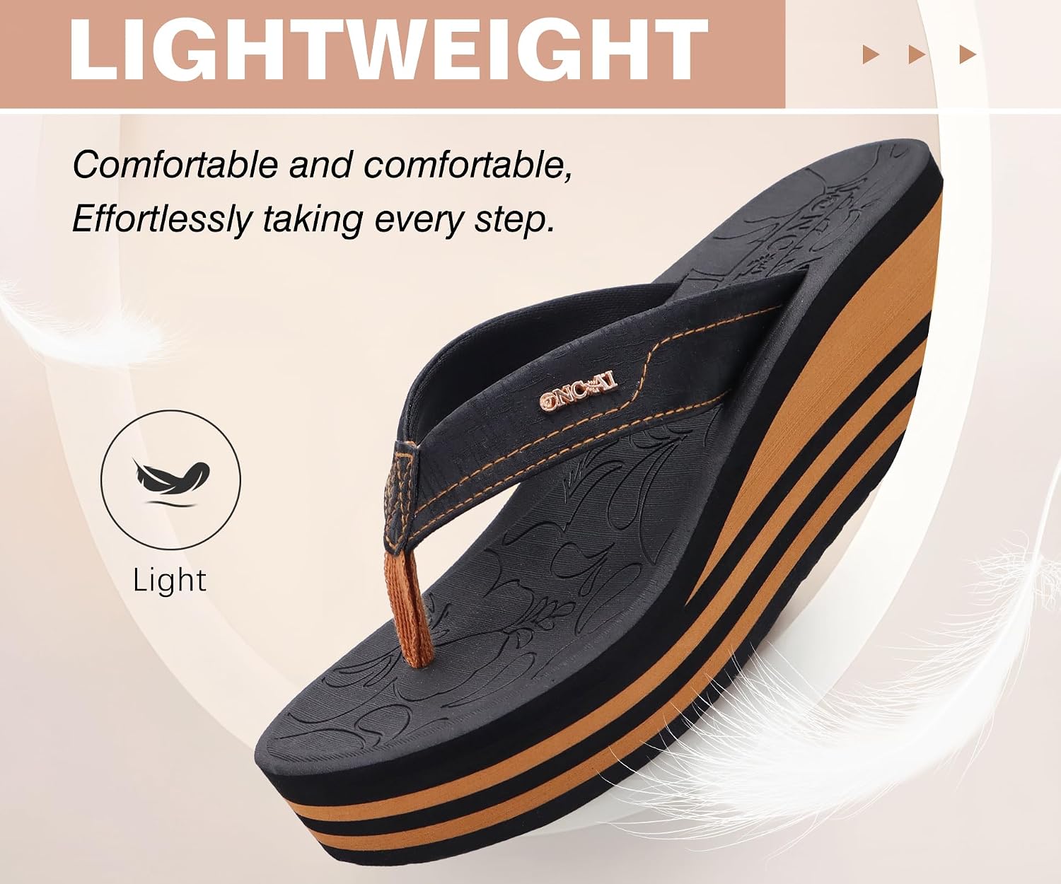 Thumbnail 5 de ONCAI Women's Platform Wedge Flip Flops – Dressy Summer Sandals with Arch Support