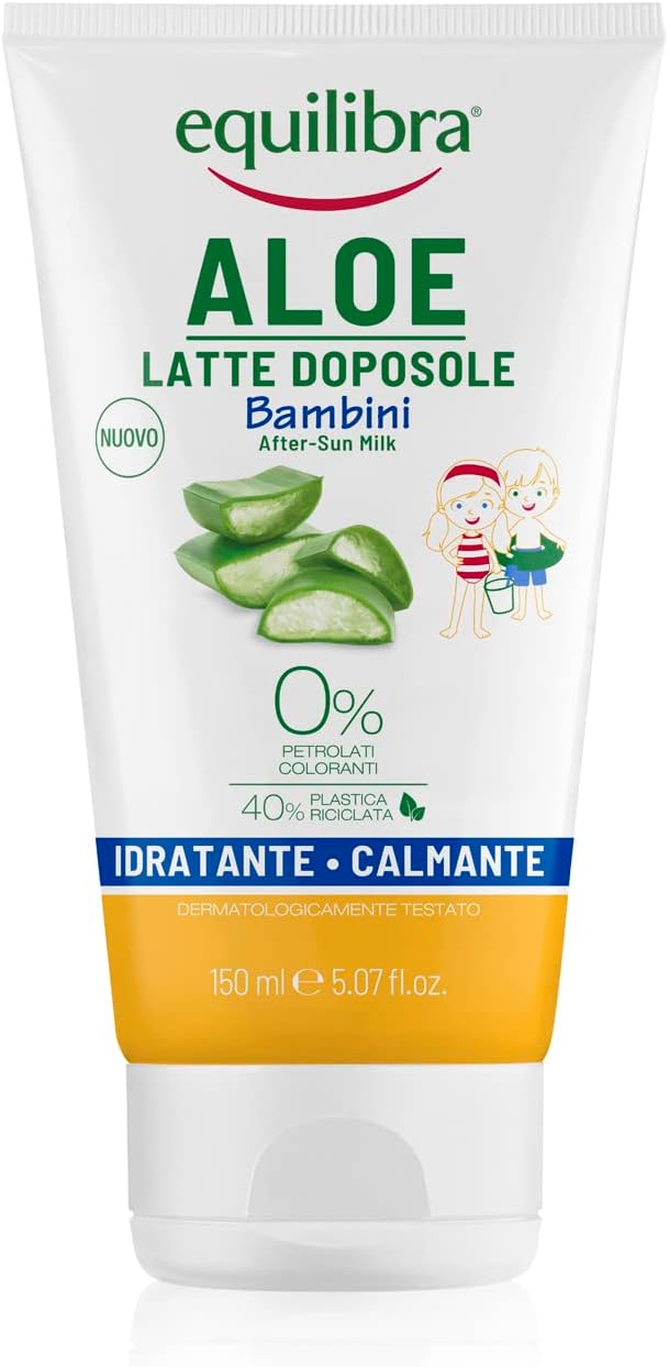 Detalle de equilibra Solari Aloe Latte Doposole Bambini: doposole idratante e lenitivo per pelli delicate