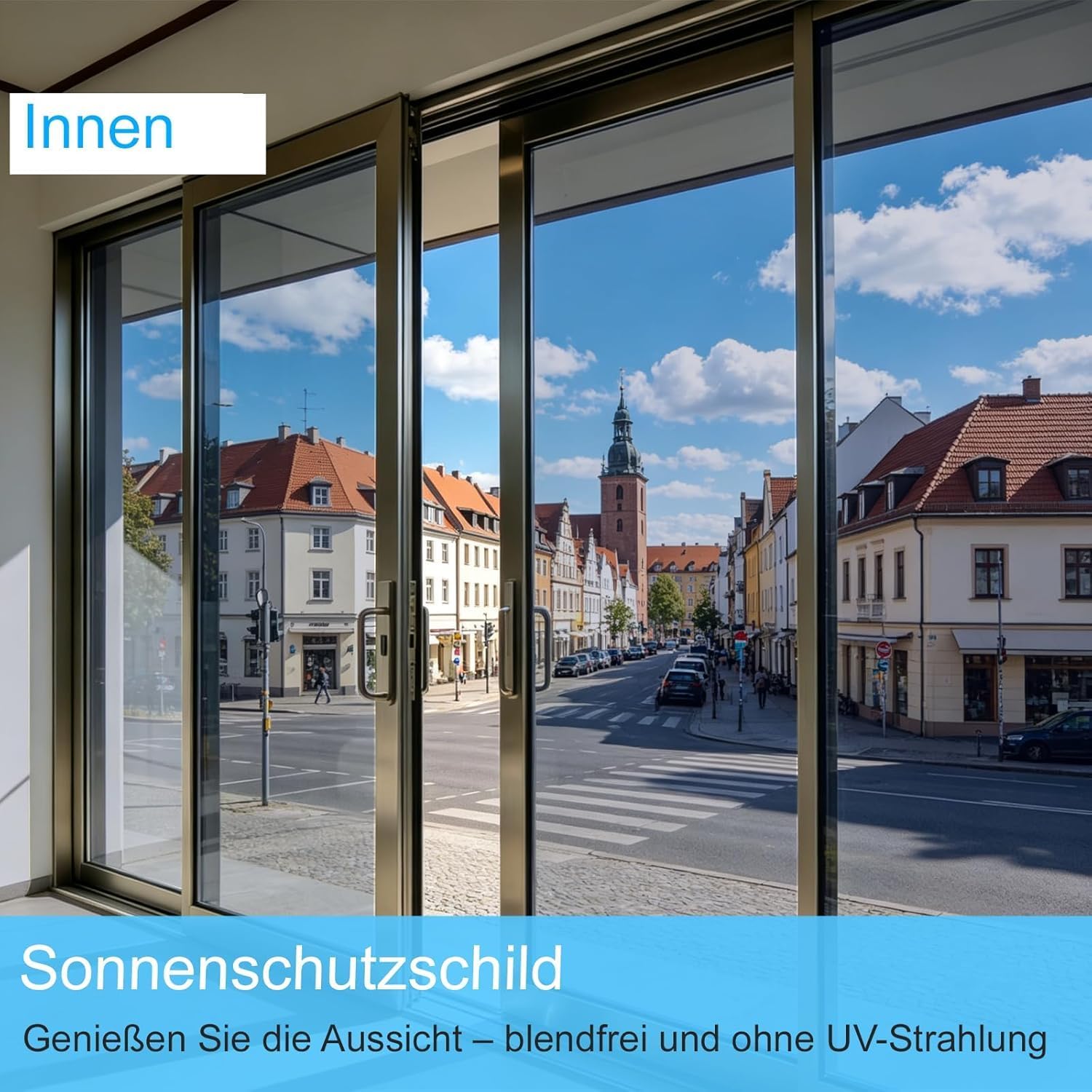 Detalle de Gutsurge Hitzeschutzfolie Fenster Silber (80x200 cm) – Spiegelfolie mit UV- und Wärmeschutz