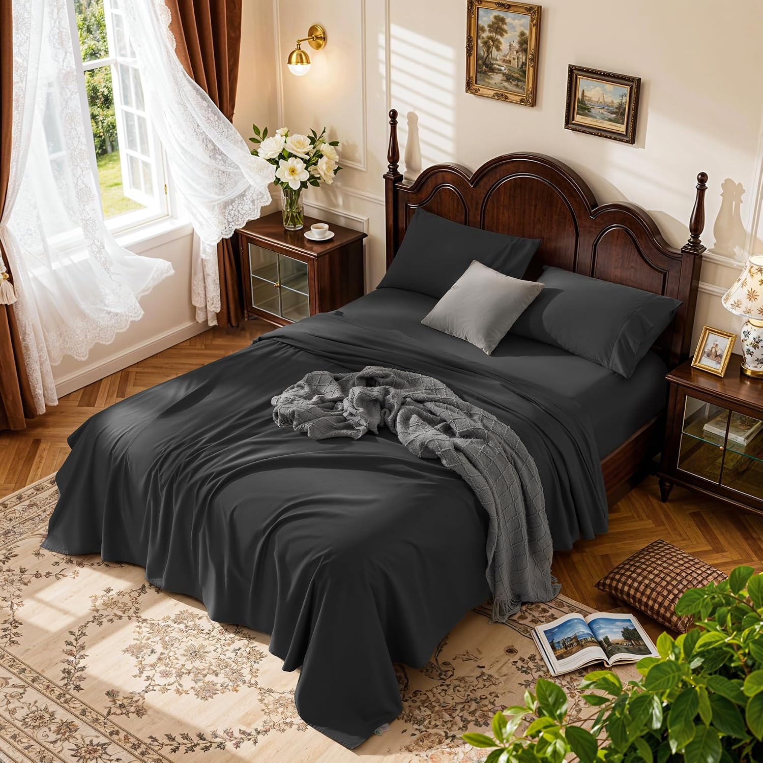 Thumbnail 6 de LBRO2M 1000 Thread Count Egyptian Cotton Sheets Set — California King Navy Blue (6-Piece)