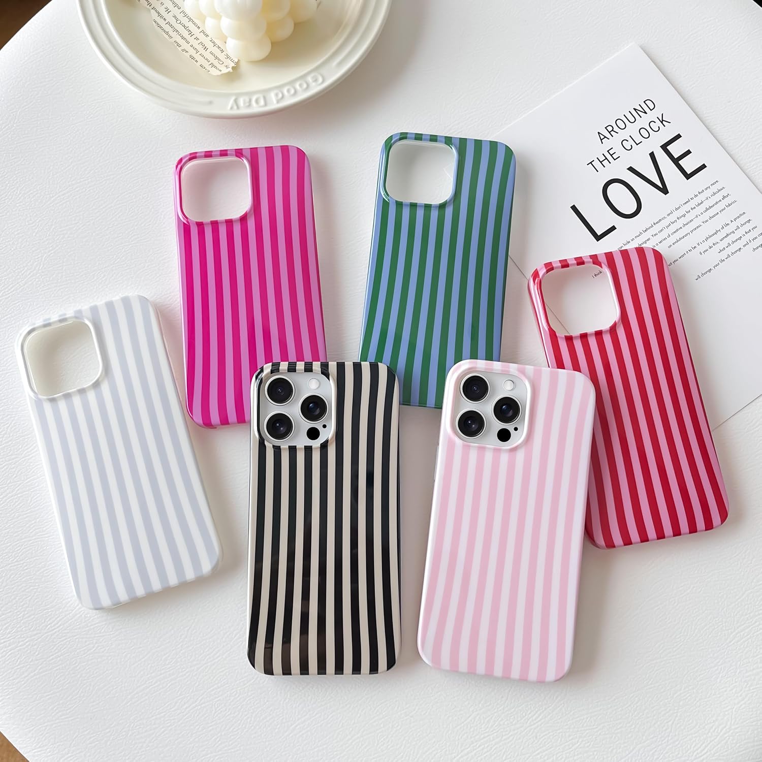 Thumbnail 6 de Yeddabox Striped TPU Case for iPhone 16 Pro Max, Blue and White
