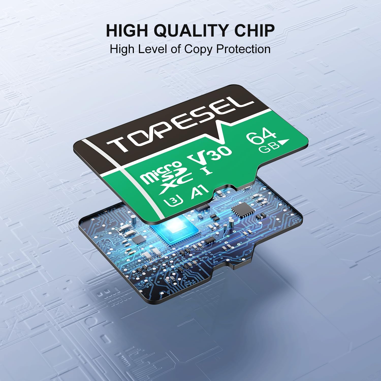 Thumbnail 2 de TOPESEL 64GB microSDXC UHS-I Cards, 5-Pack with Adapter, U3 and V30