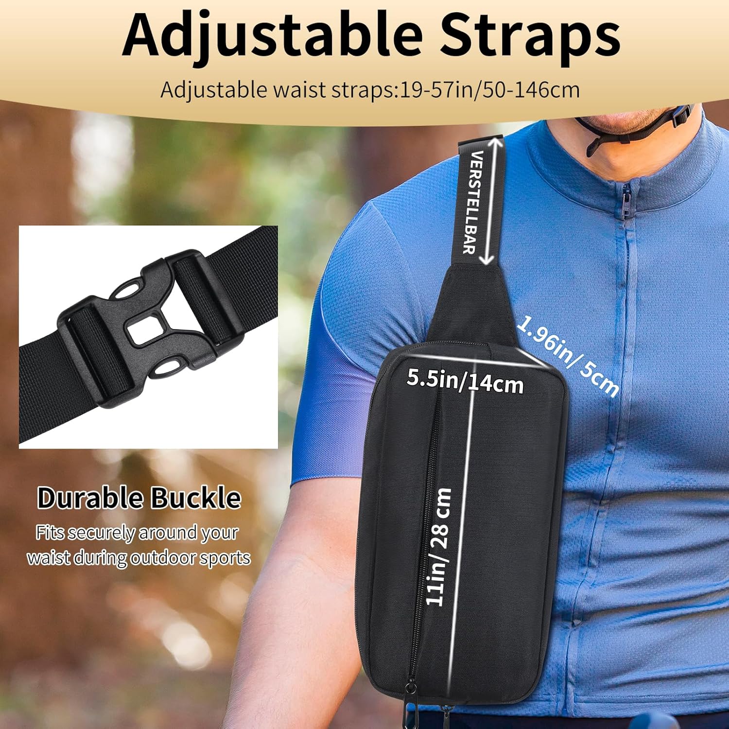 Thumbnail 4 de Bum Bag Fanny Pack for Outdoors – Large Capacity, Waterproof, Adjustable Belt