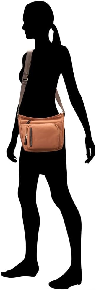 Detalle de Mandarina Duck Hunter Crossover, Femme — sac crossover en nylon brillant avec détails en cuir synthétique