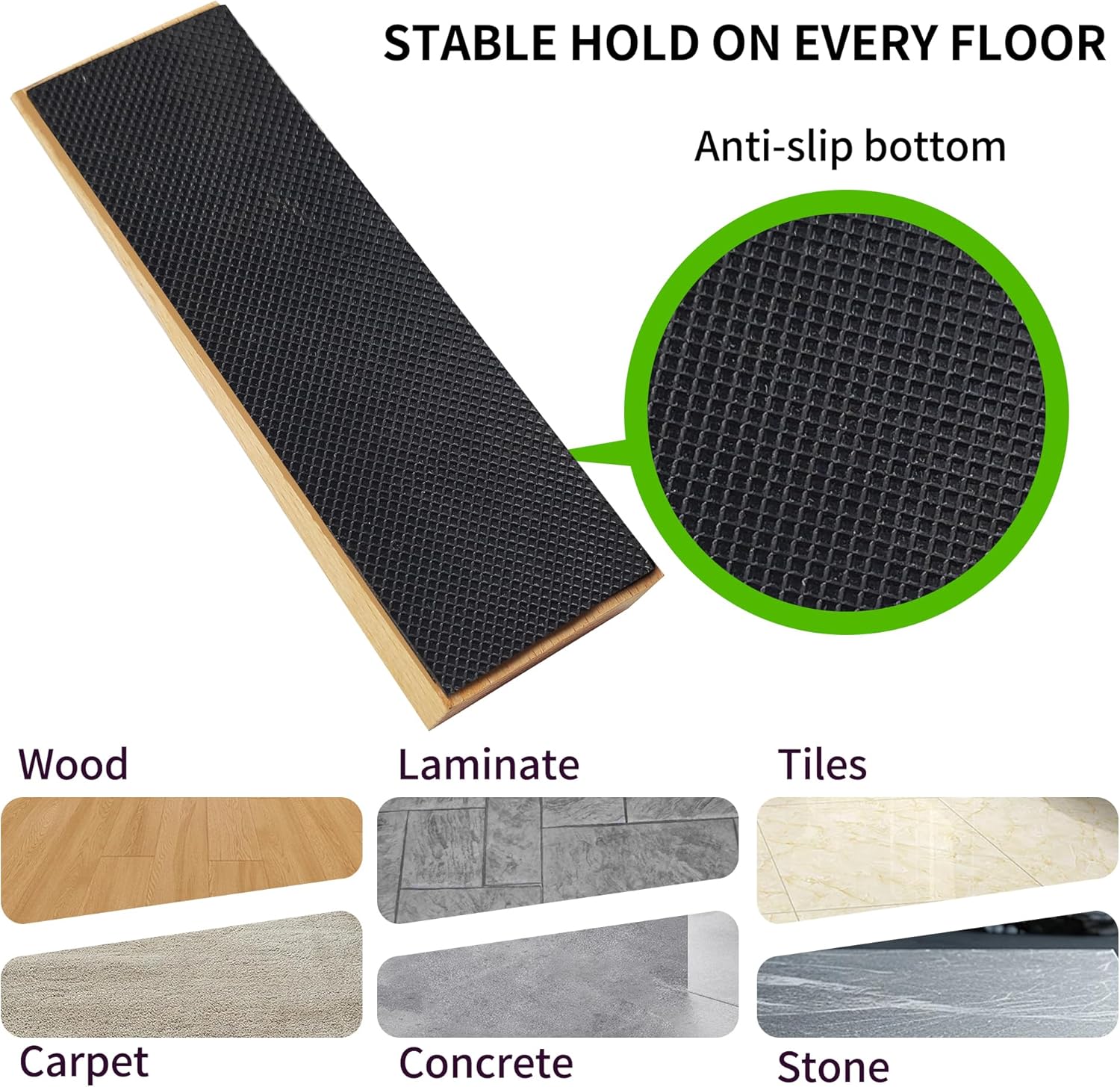 Detalle de 2 Pack Wooden door stop, 0.6 inch thick