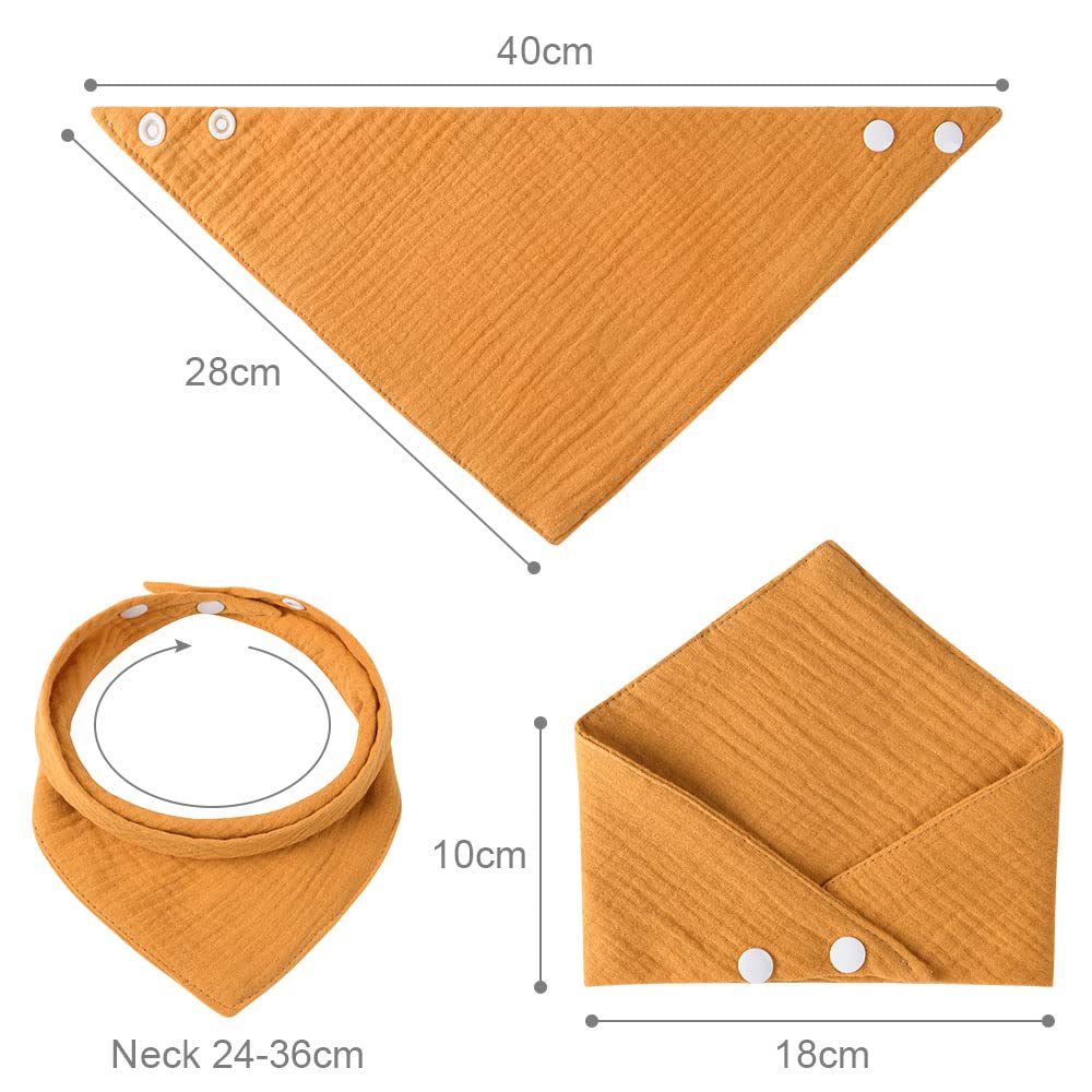 Thumbnail 1 de Vicloon Muslin Baby Lätzchen (100% Baumwolle Musselin) – 8er-Set Sabberdreiecktücher mit Druckknöpfen