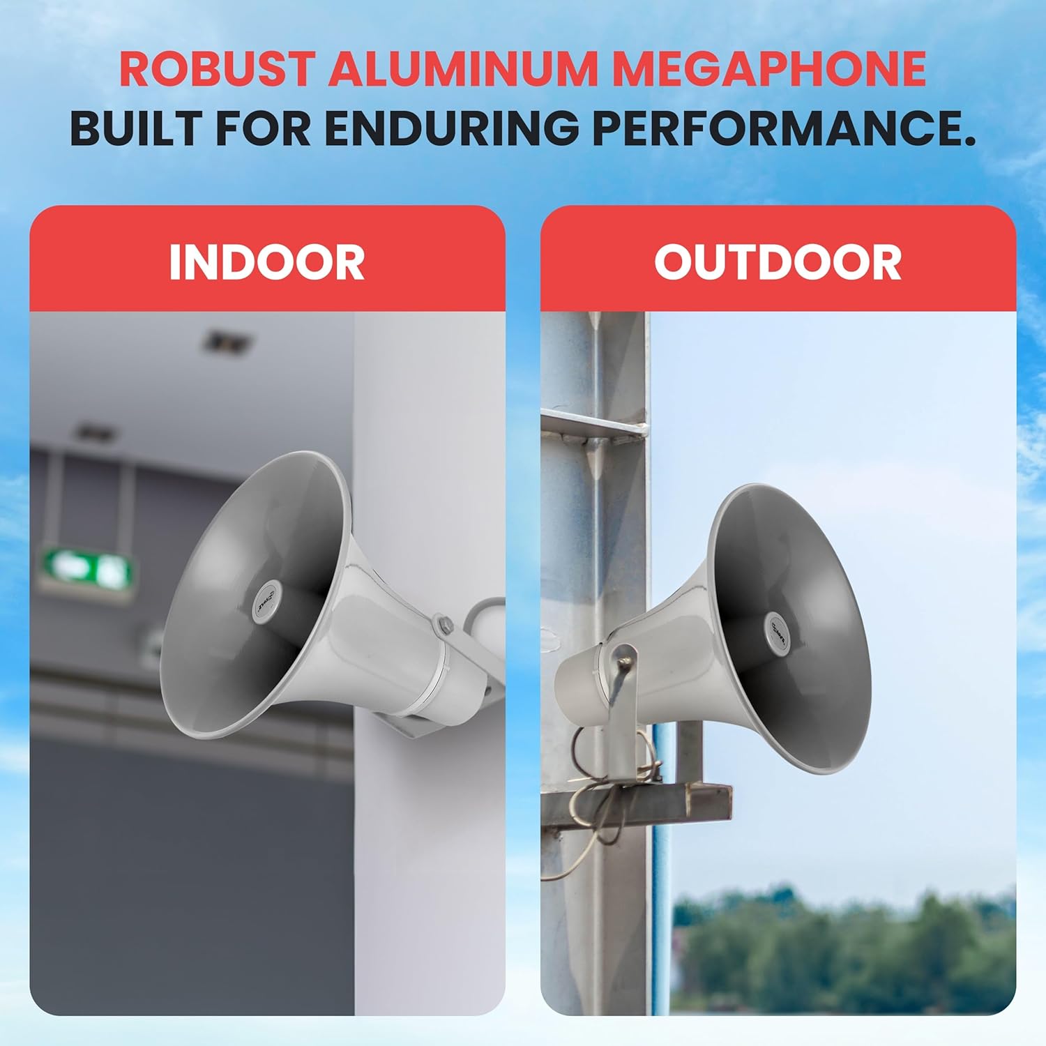 Thumbnail 3 de Pyle PHSP131T 50W Compact PA Horn Speaker: 13.5 Inch Indoor/Outdoor Megaphone for 70V Systems