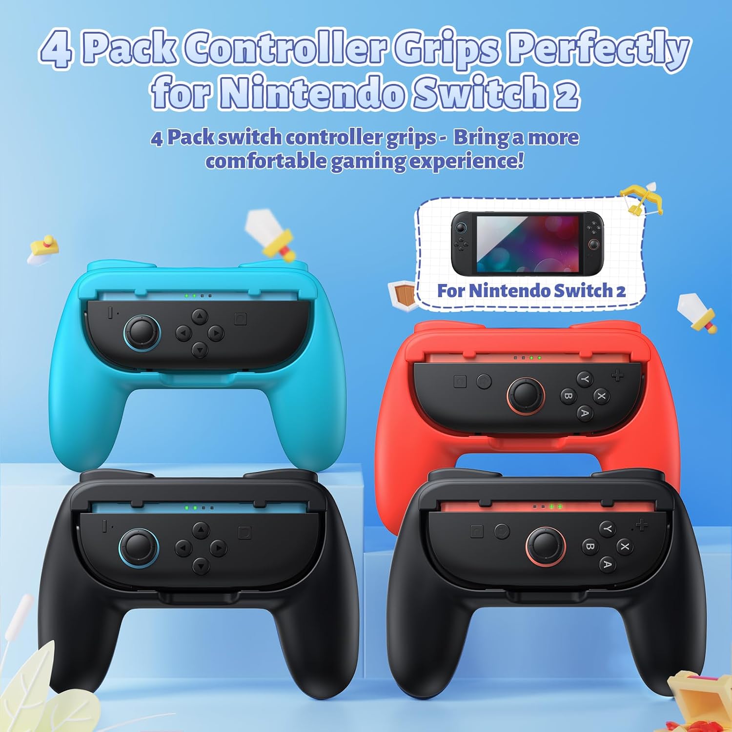 Thumbnail 1 de FASTSNAIL 4 Pack Grips for Nintendo Switch 2