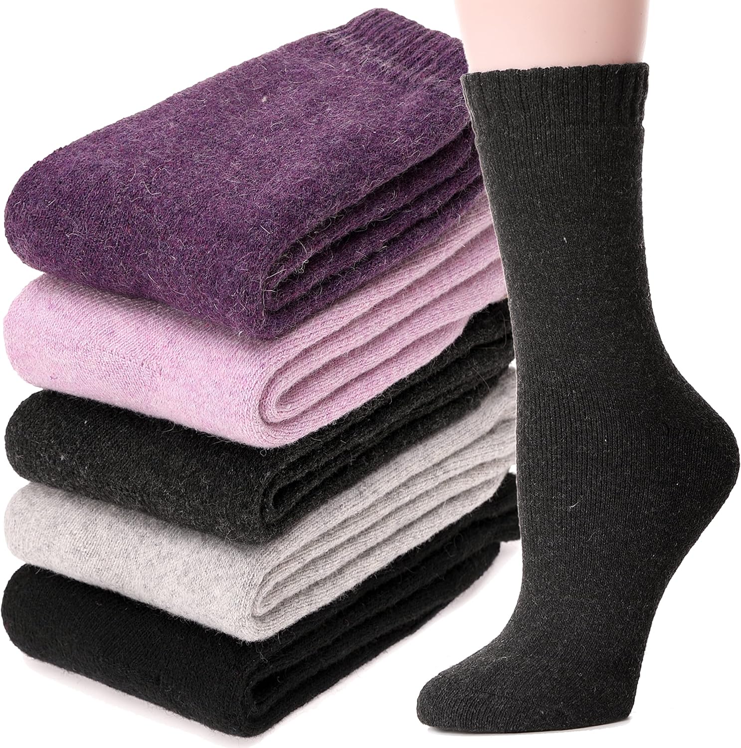 Thumbnail 6 de MOGGEI Merino Wool Hiking Socks 5 Pairs
