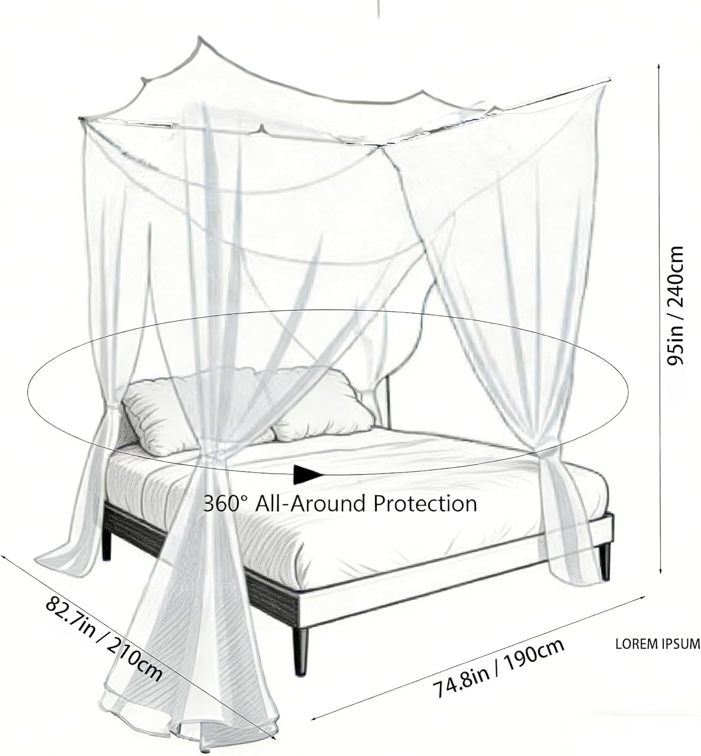Detalle 2 de MC-Hotfire Mosquito Net 210×190×240 cm