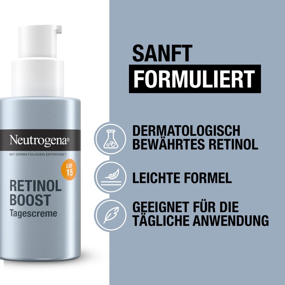 Thumbnail 4 de Neutrogena Retinol Boost Tagescreme LSF 15 – 50 ml, 2er Packung, Retinol + Hyaluronsäure