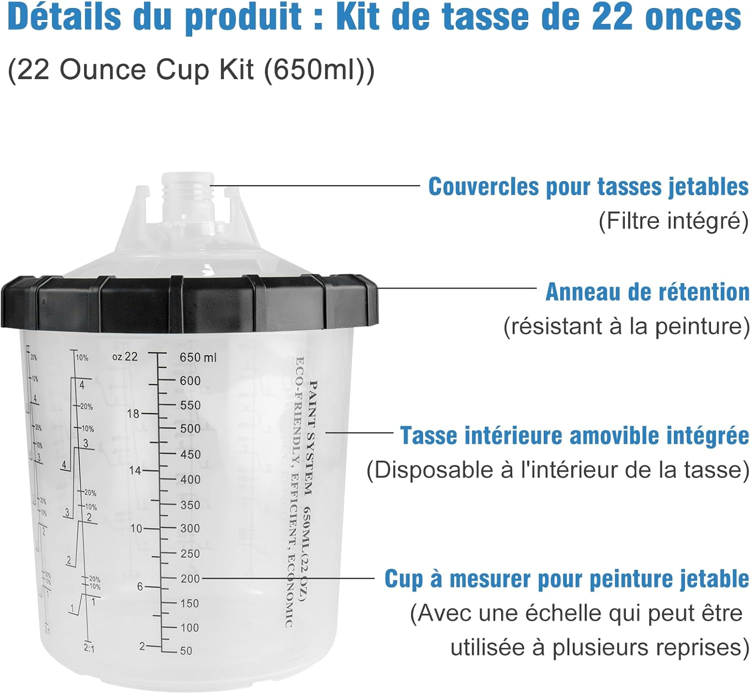 Thumbnail 2 de Godet de Peinture pour Pistolet Pulvérisateur 650 ml