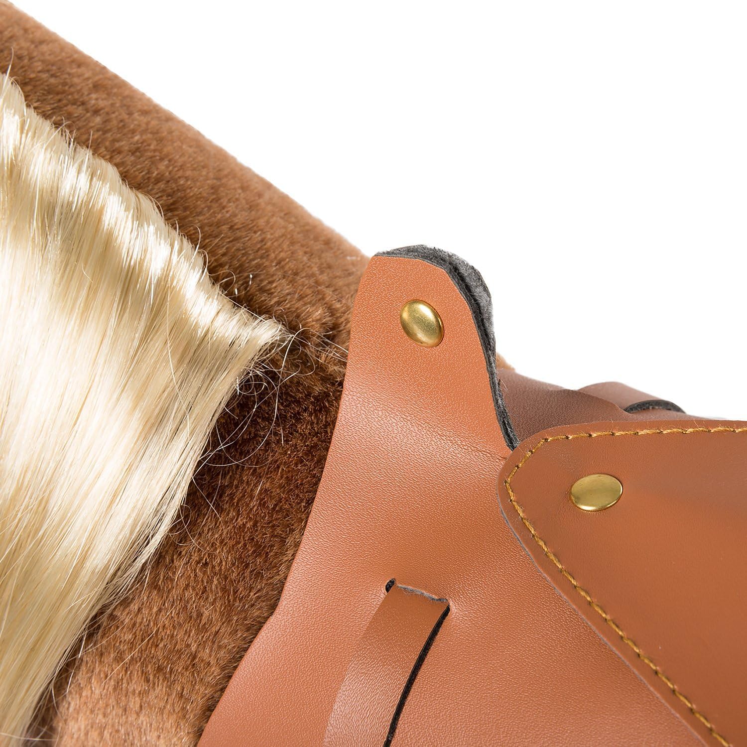 Detalle de BEJOY cheval en peluche avec selle et accessoires – 28 cm, marron