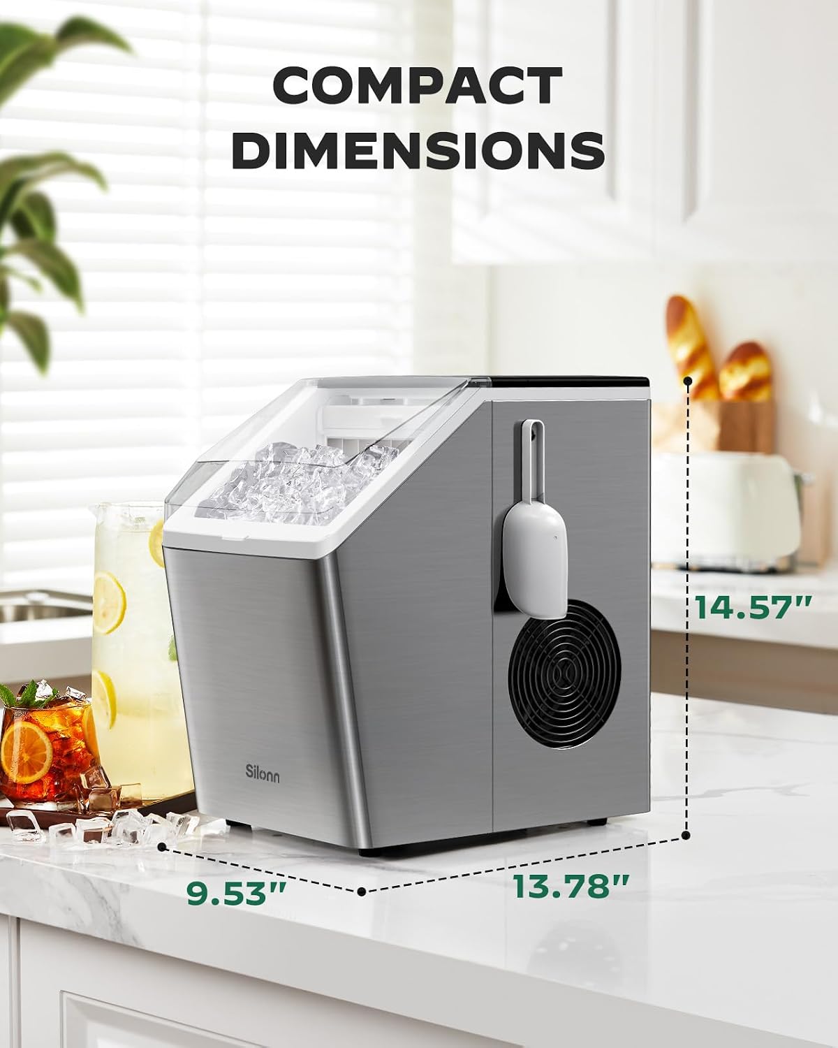 Thumbnail 6 de Silonn SLIM31T Countertop Ice Maker, 44 lb Daily Output, Self-Cleaning
