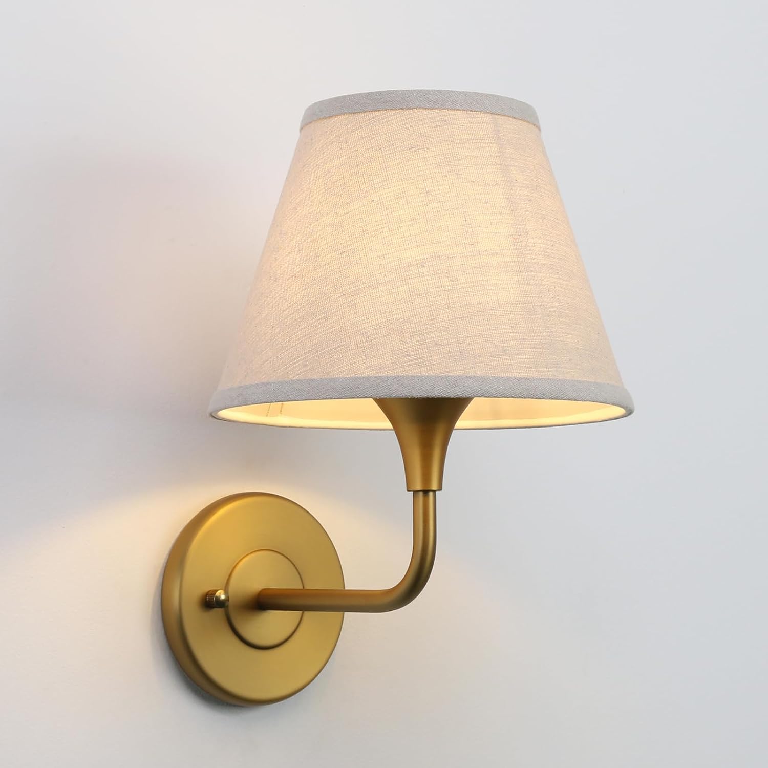 Detalle 2 de PERMO PMCA872-2 Hardwired Fabric Wall Sconces, Antique Brass, 2-Pack
