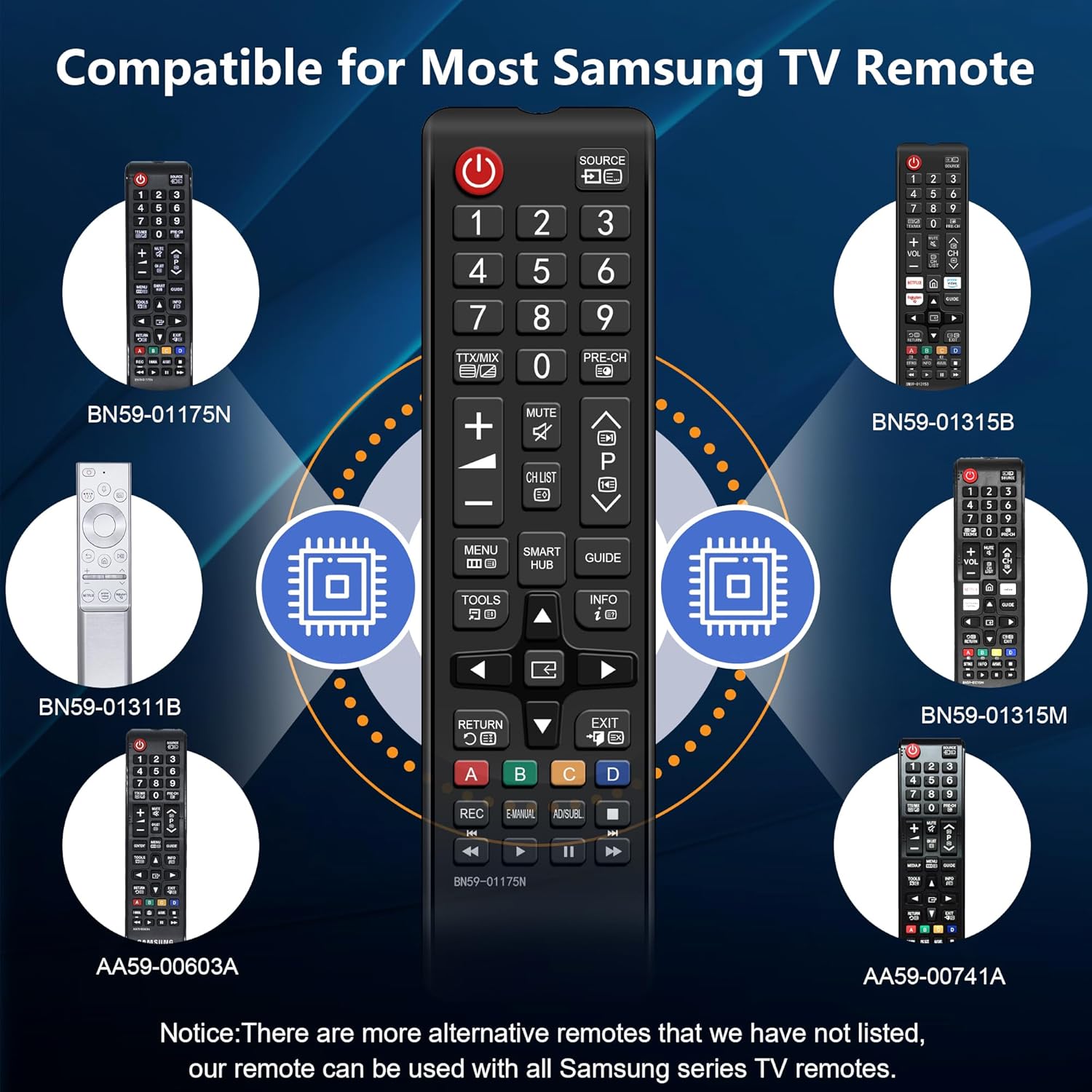 Thumbnail 2 de Universal Replacement Infrared Remote for Samsung Smart TVs (BN59-01175N, AA59-00603A etc) – No Setup Needed