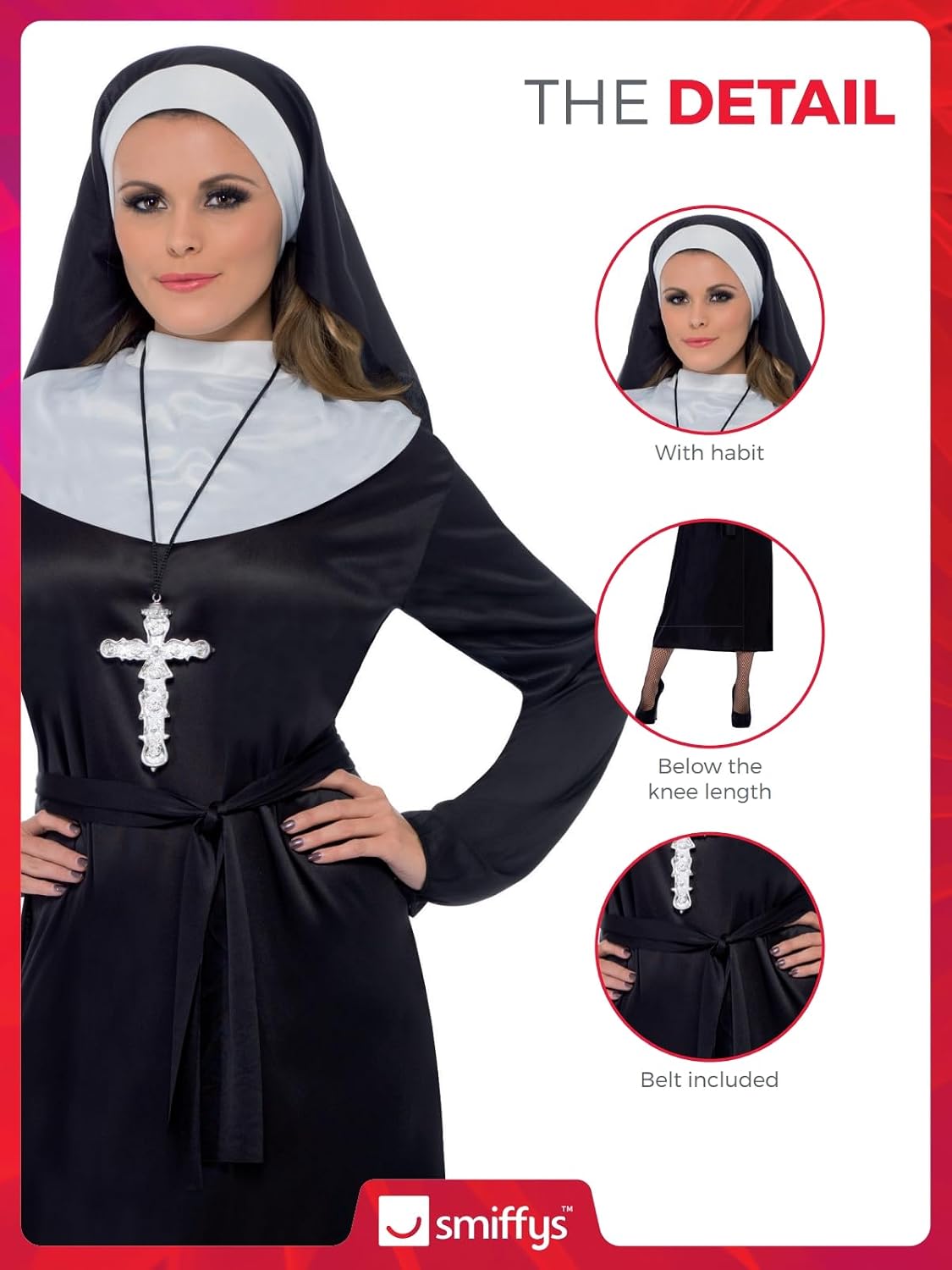 Thumbnail 4 de Smiffys Nun Costume Dress 40-42" Bust