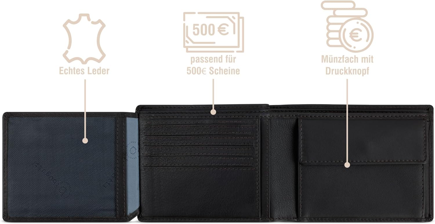 Thumbnail 2 de Bugatti Lima portefeuille homme en cuir marron format horizontal avec protection RFID