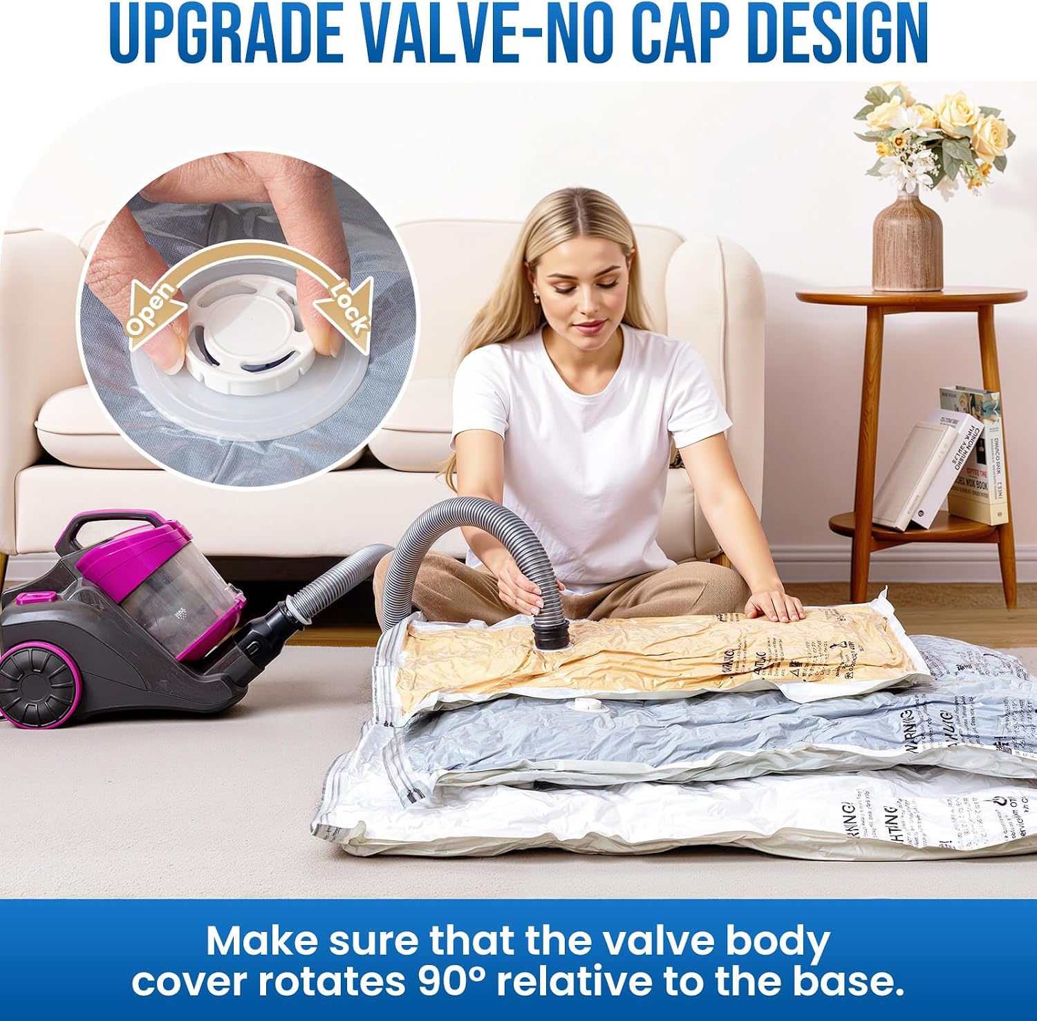 Detalle 2 de TAILI 8 Pack Vacuum Storage Bags 40x31 for Bedding