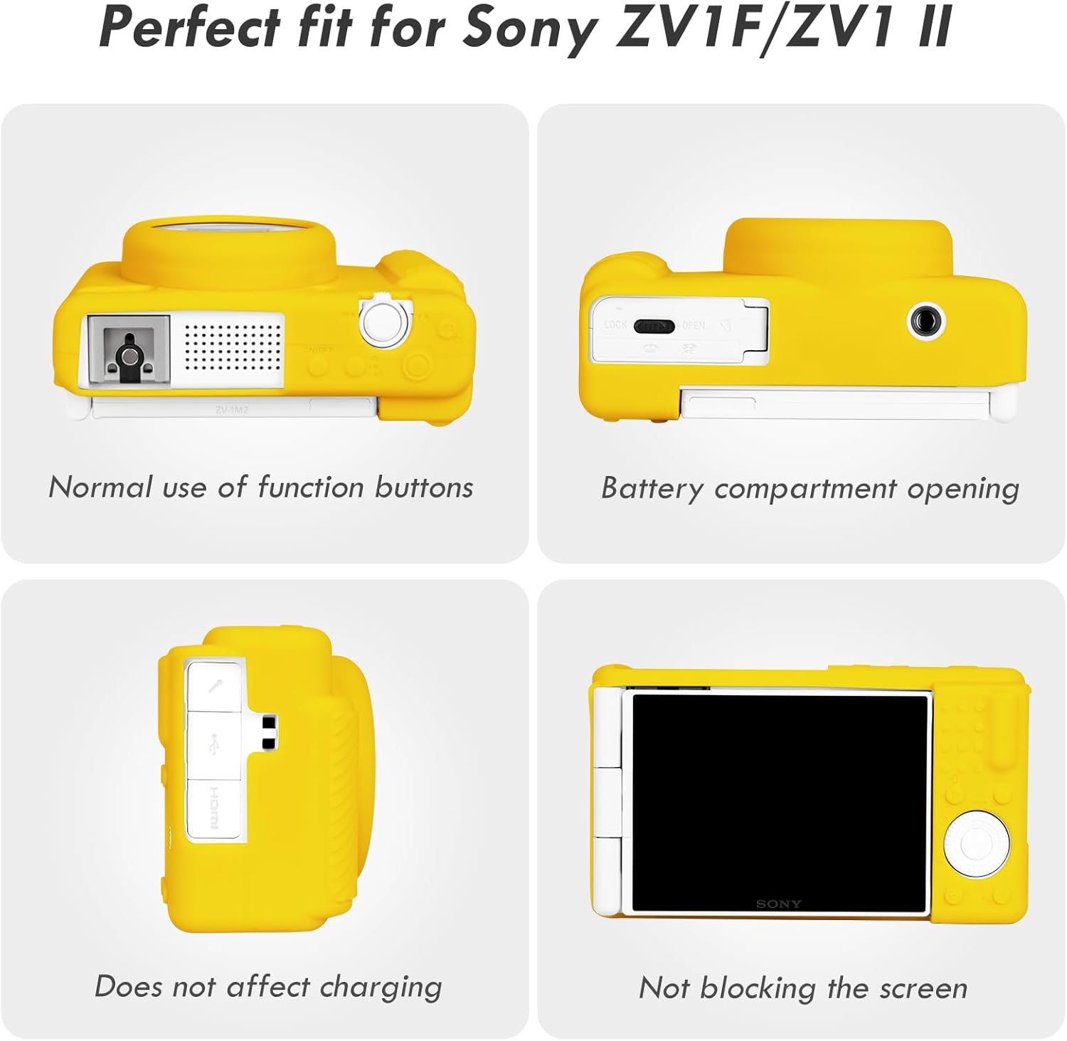 Thumbnail 2 de Rieibi ZV-1F Case soft silicone protective case for Sony ZV-1F / ZV-1 II (yellow)