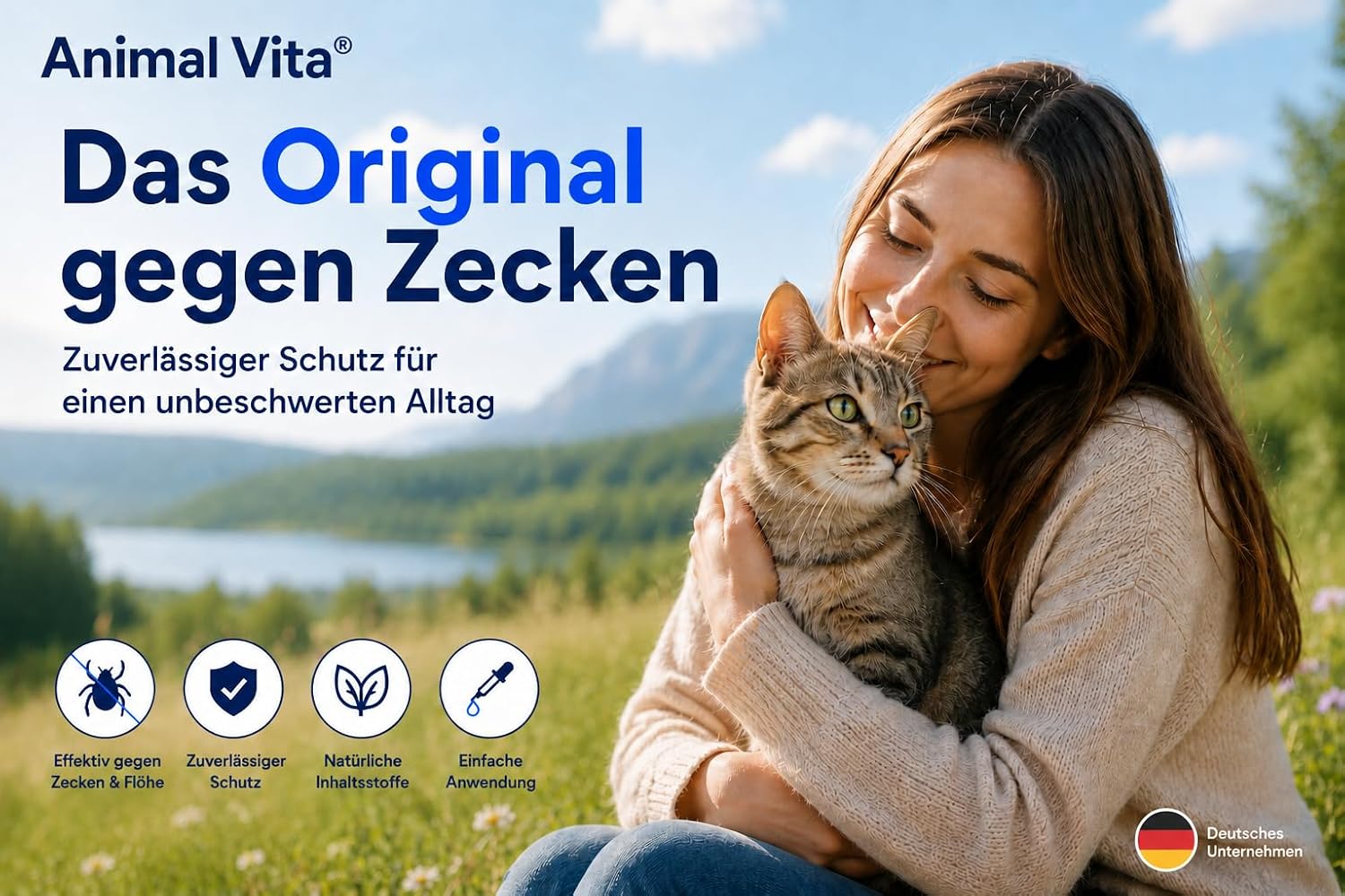 Detalle 2 de Animal Vita Spot On Natürlicher Zeckenschutz für Katzen – 6 Monate zuverlässiger Schutz