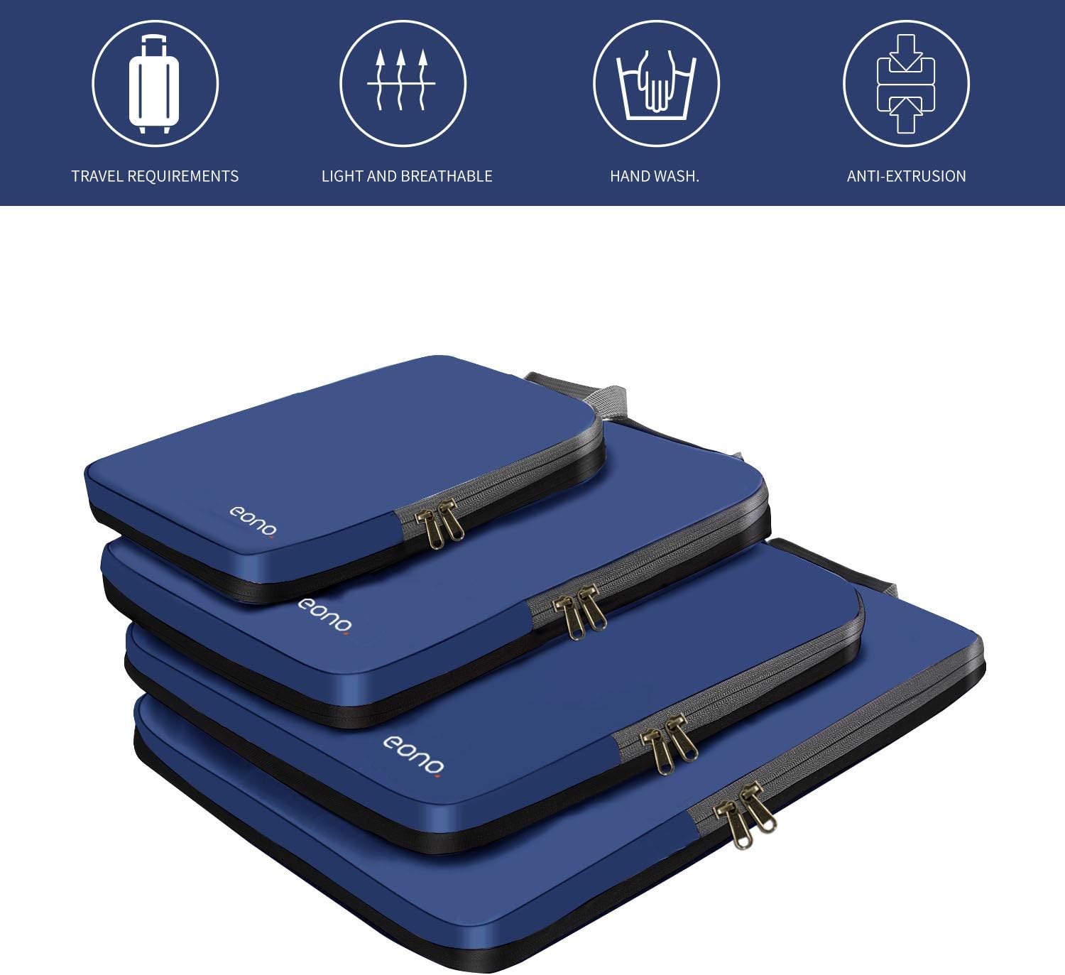Detalle de Eono 3/4/6 Compression Packing Cubes 60% 🚚