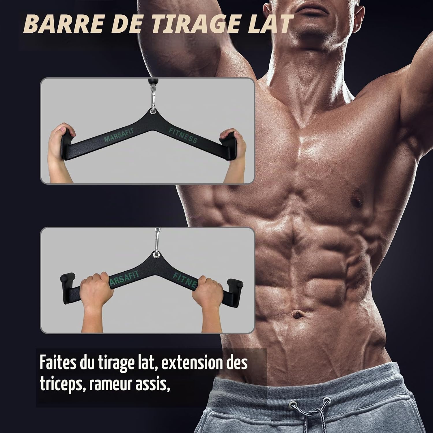 Detalle 1 de MARSAFIT MA20220531001 T-stang voor kabeltraining in gelegeerd staal