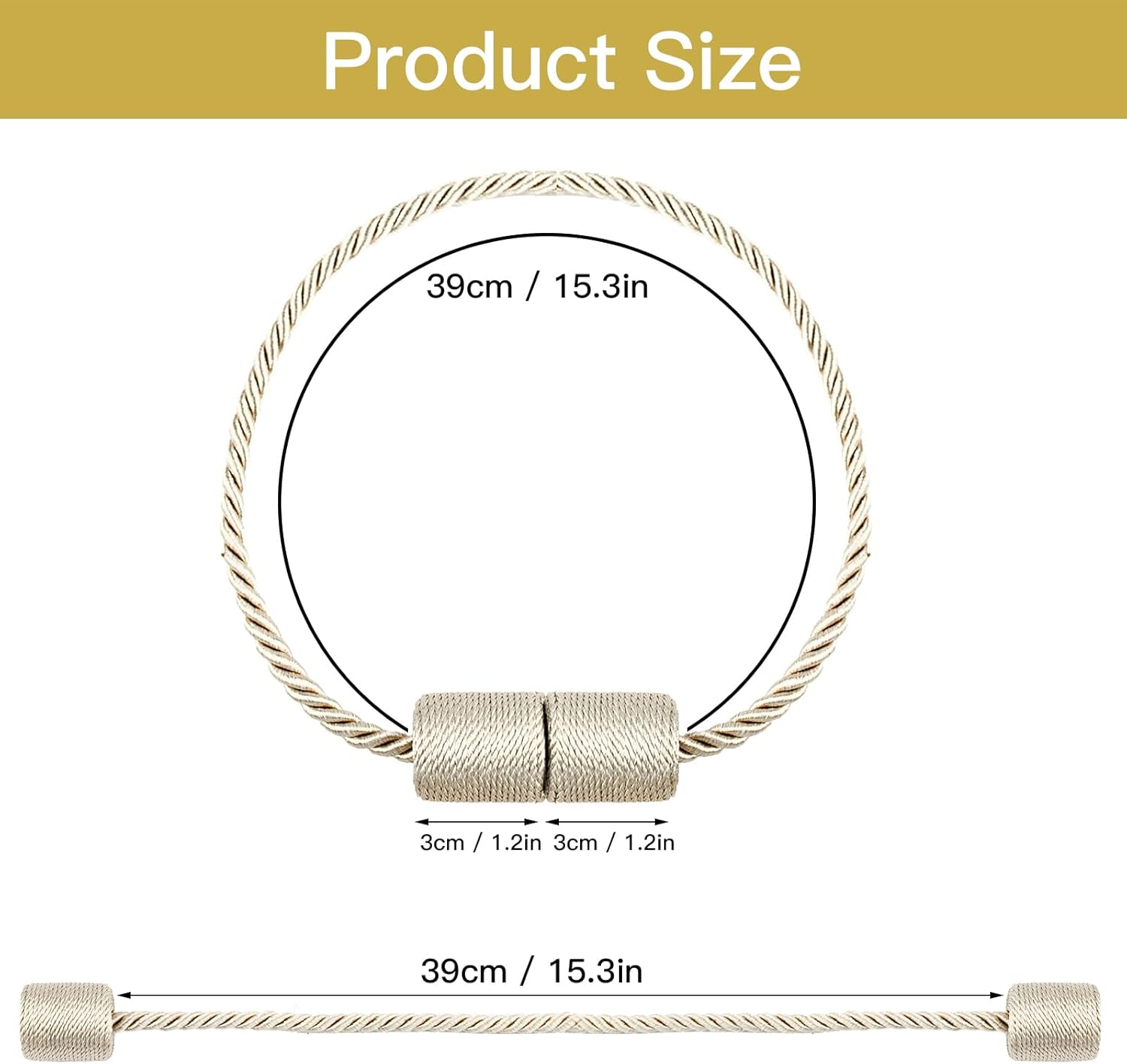 Thumbnail 2 de Milaloko Magnetic Curtain Tiebacks 6-pack 🪟