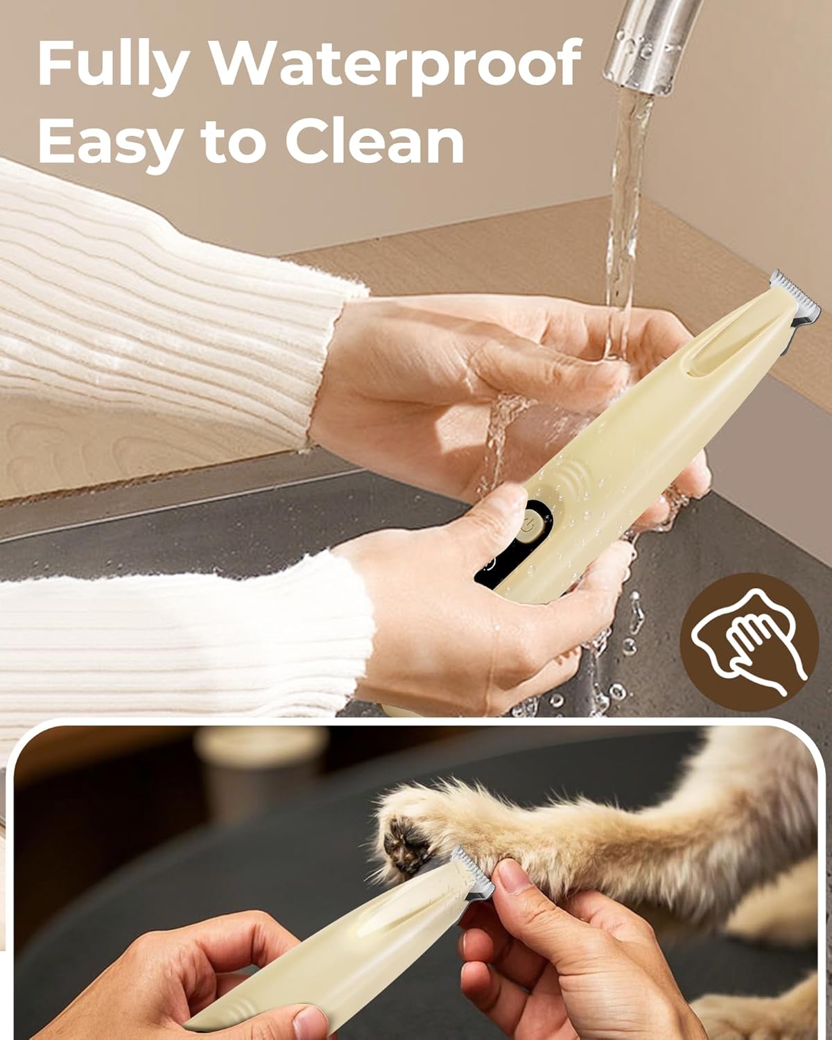 Thumbnail 3 de [Pro Version] FURBONA Dog Paw Trimmer – 18mm Wide Blade, LED Display & 35dB Quiet