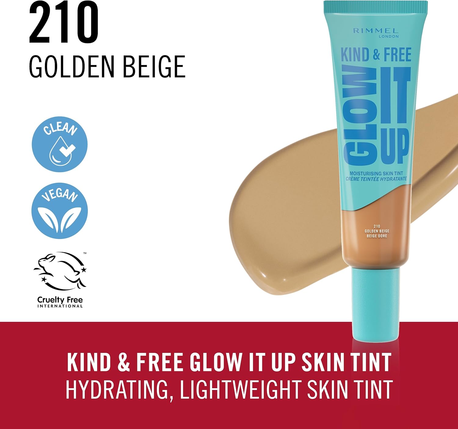 Thumbnail 1 de Rimmel Kind & Free Glow It Up Base Líquida Golden Beige 210