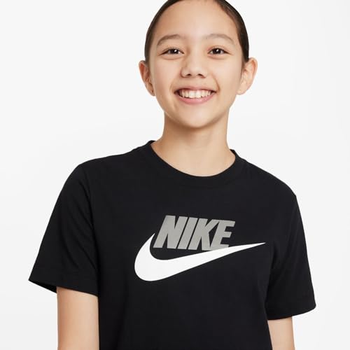 Detalle 2 de Nike Futura Hbr T-Shirt per Bambini Black 158 — Comfort e stile per le avventure quotidiane