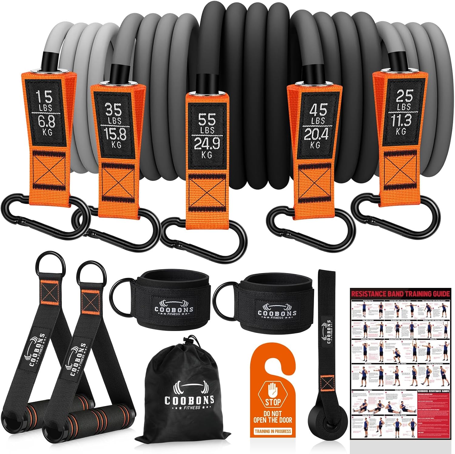 Detalle de 175lb Resistance Bands with Handles 🏋️♀