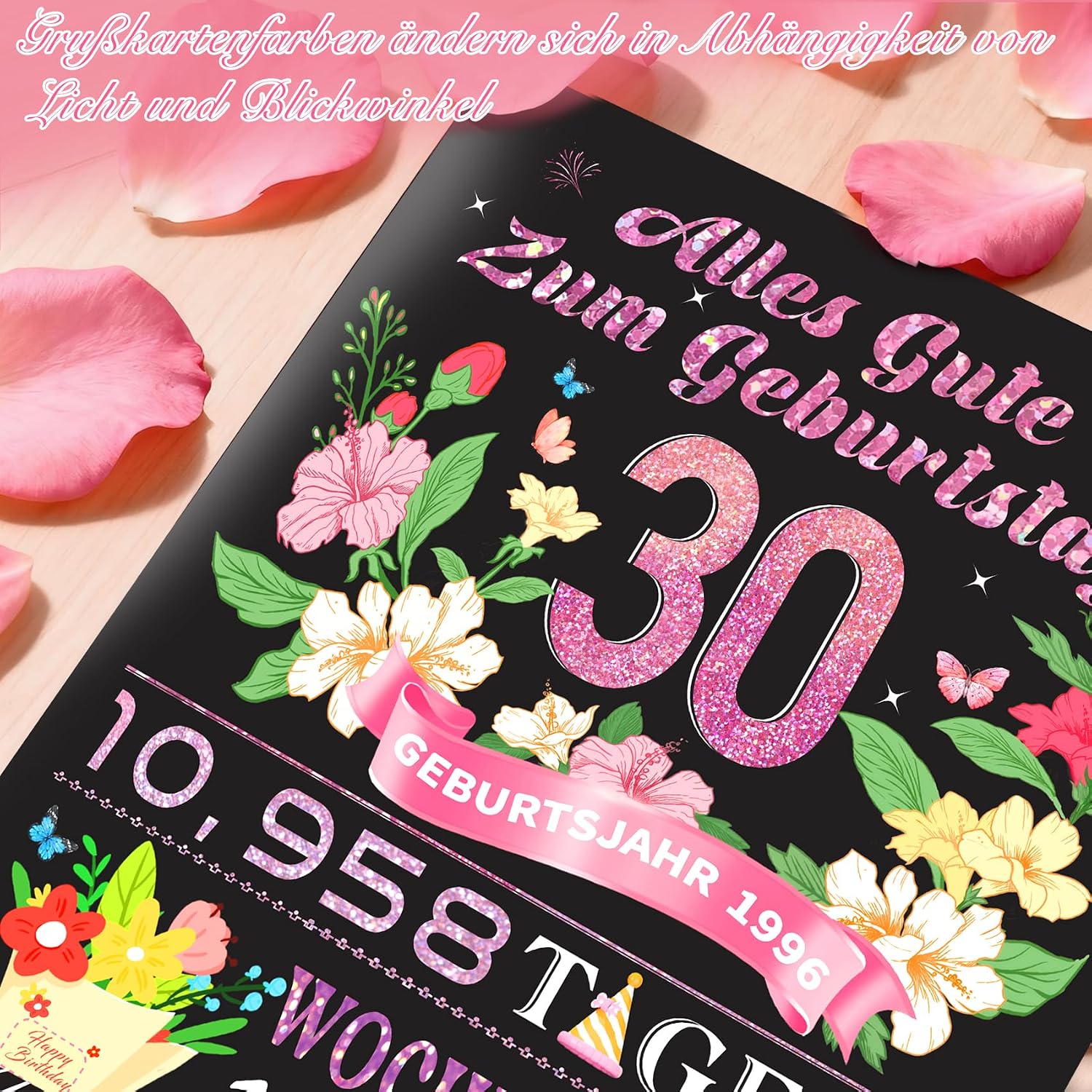 Thumbnail 6 de Geburtstagskarte 30 3D Pop up mit Umschlag
