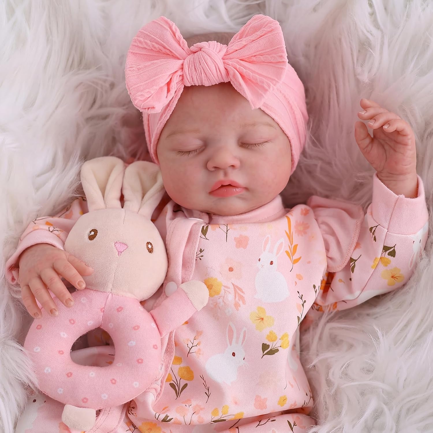 Detalle 2 de BABESIDE Lifelike Reborn Baby Doll (20 Inch) — Poseable Sleeping Newborn with Accessories