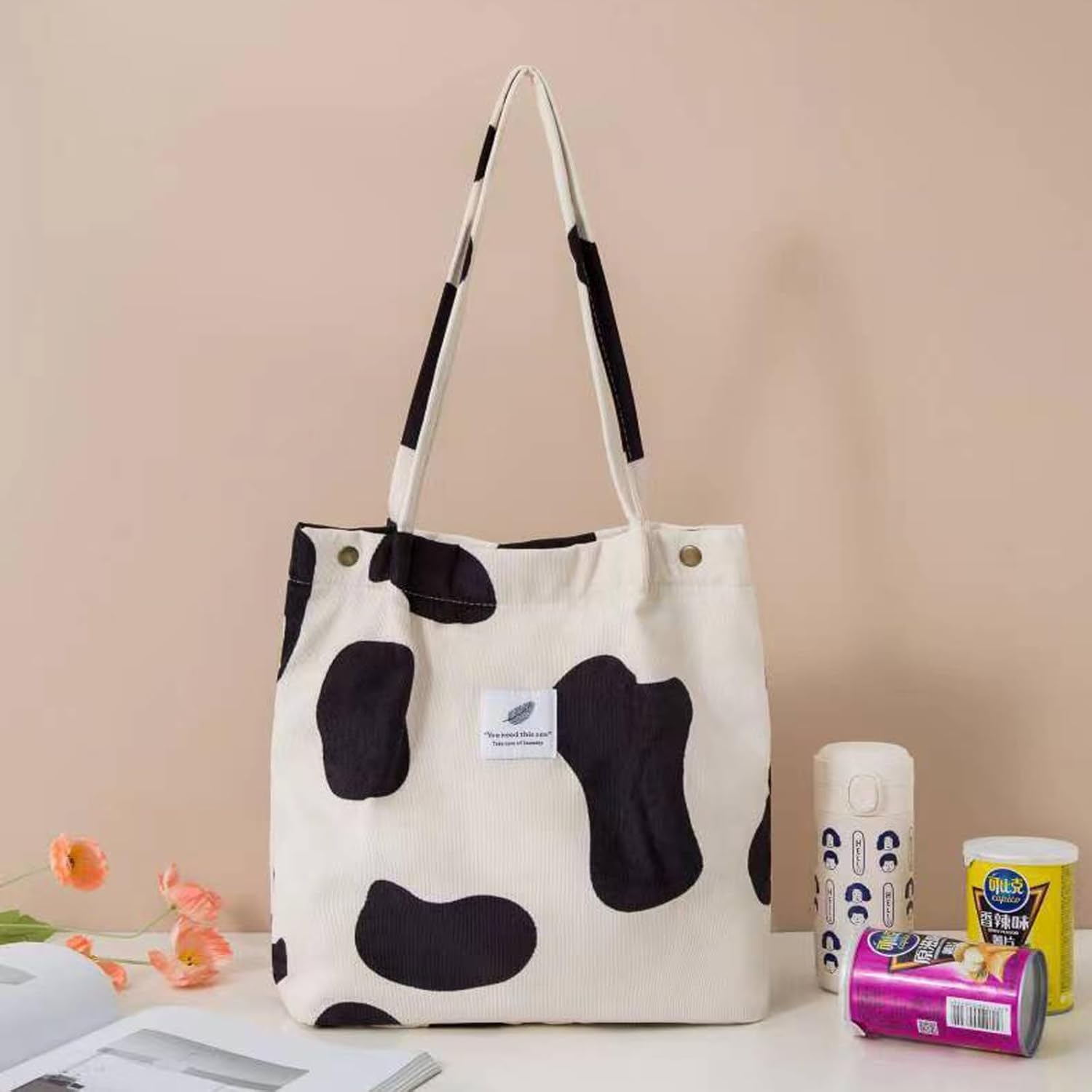 Thumbnail 4 de Funtlend Umhängetasche Damen Groß aus Cord – Shopper mit Schulterriemen, braun