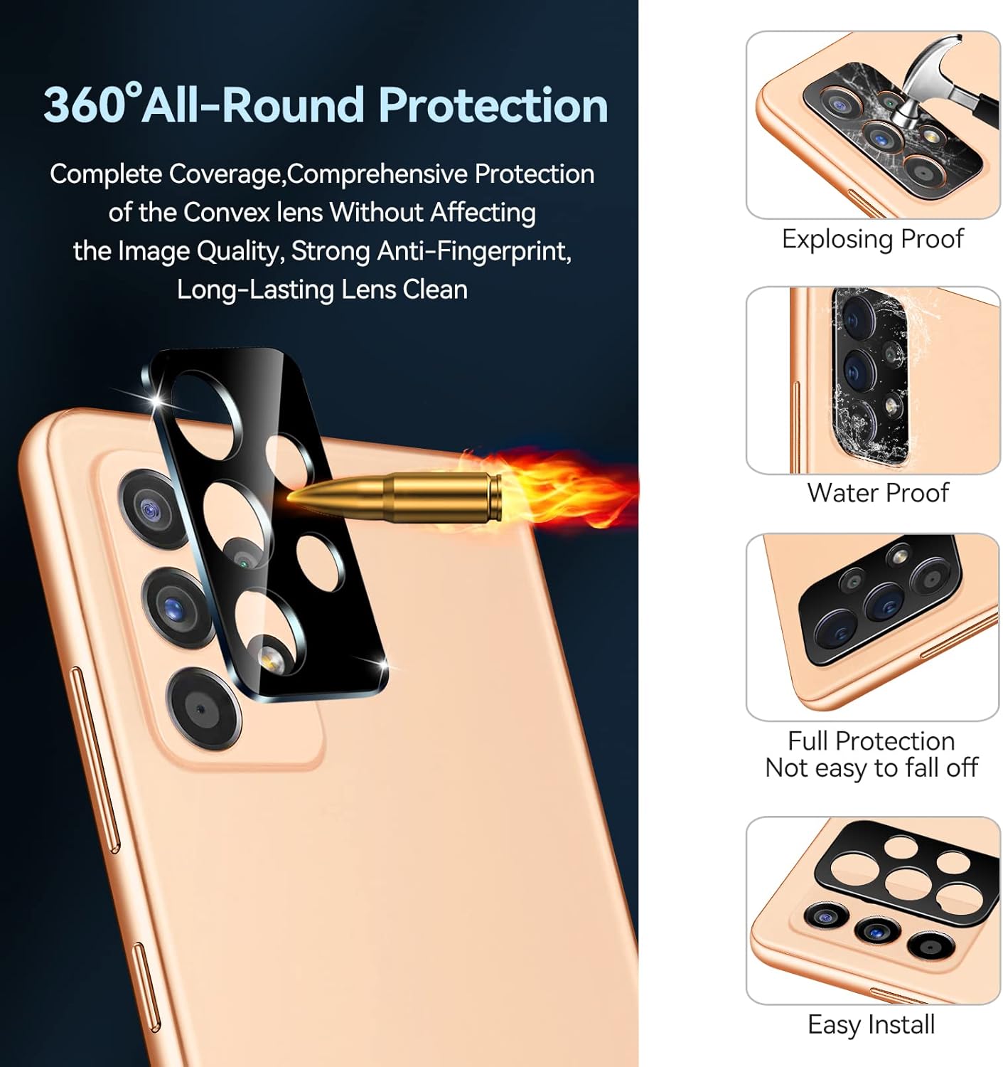 Detalle de ivoler Pack de 4 Verre Trempé Compatible Galaxy A53 5G + Kit d’installation et protections caméra