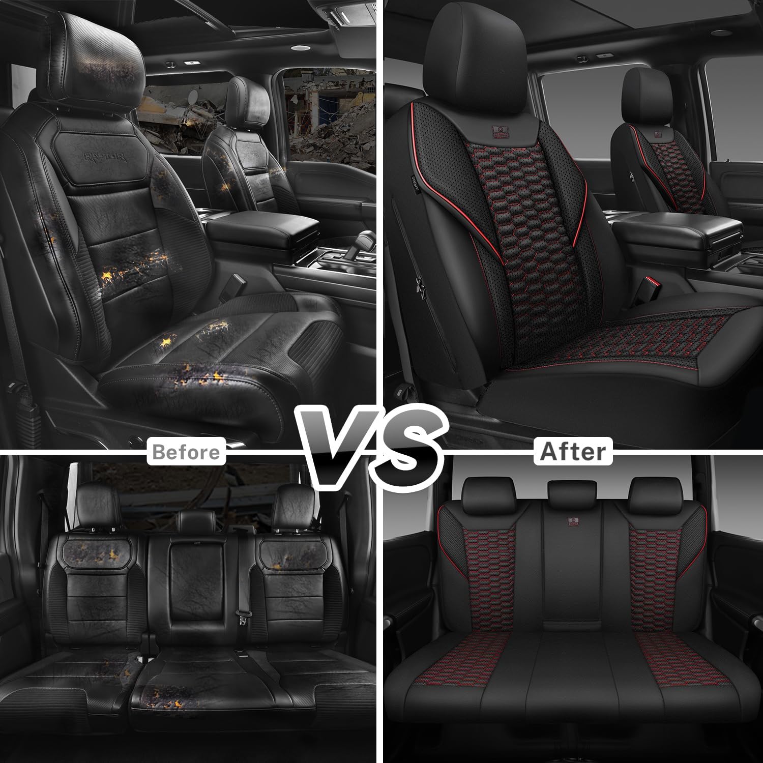 Thumbnail 6 de CAR PASS 3D Foam Mesh Leather Seat Covers, Universal